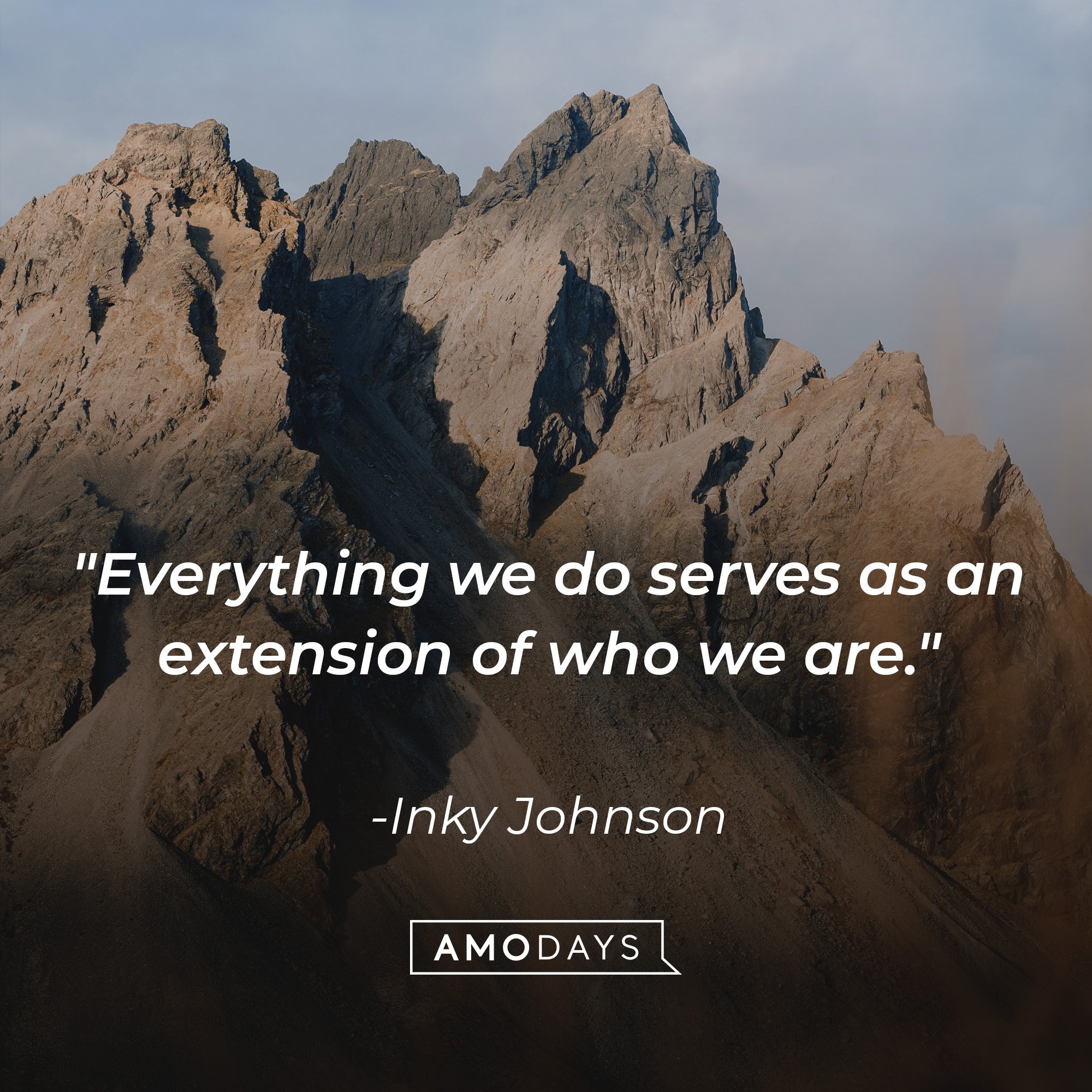Inky Johnson's quote: "Everything we do serves as an extension of who we are." | Image: AmoDays
