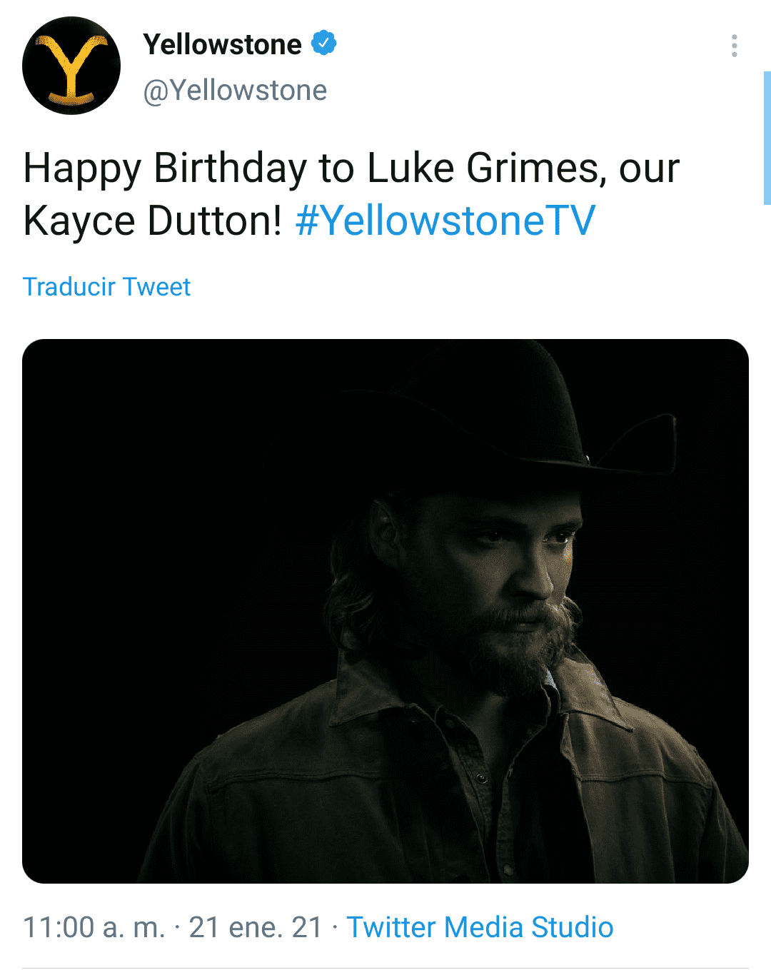 Luke Grimes as Kayce Dutton in "Yellowstone" | Photo: Twitter/Yellowstone