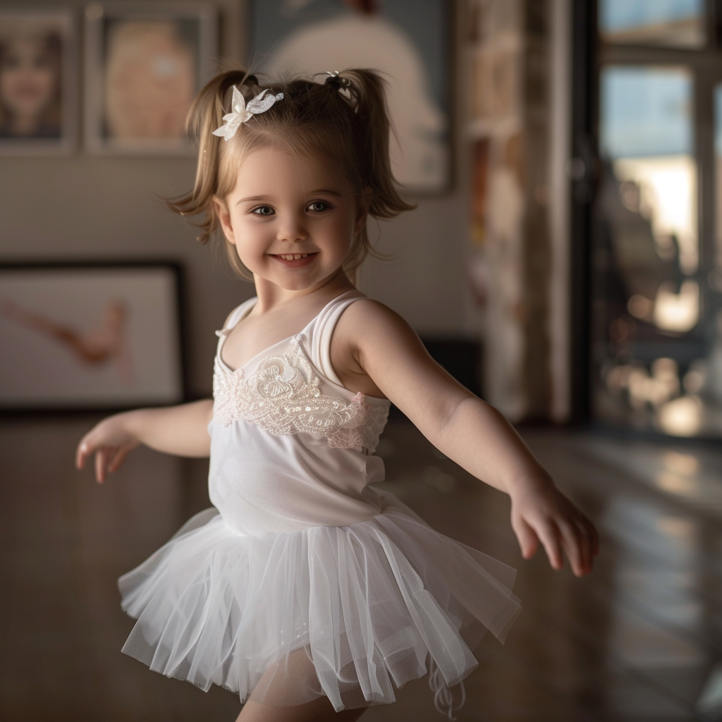 A little girl twirling around in a frock | Source: Midjourney