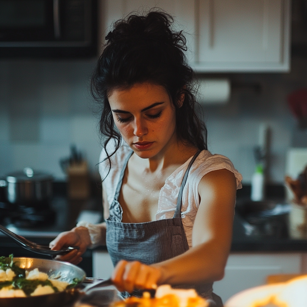 A woman cooking | Source: Midjourney