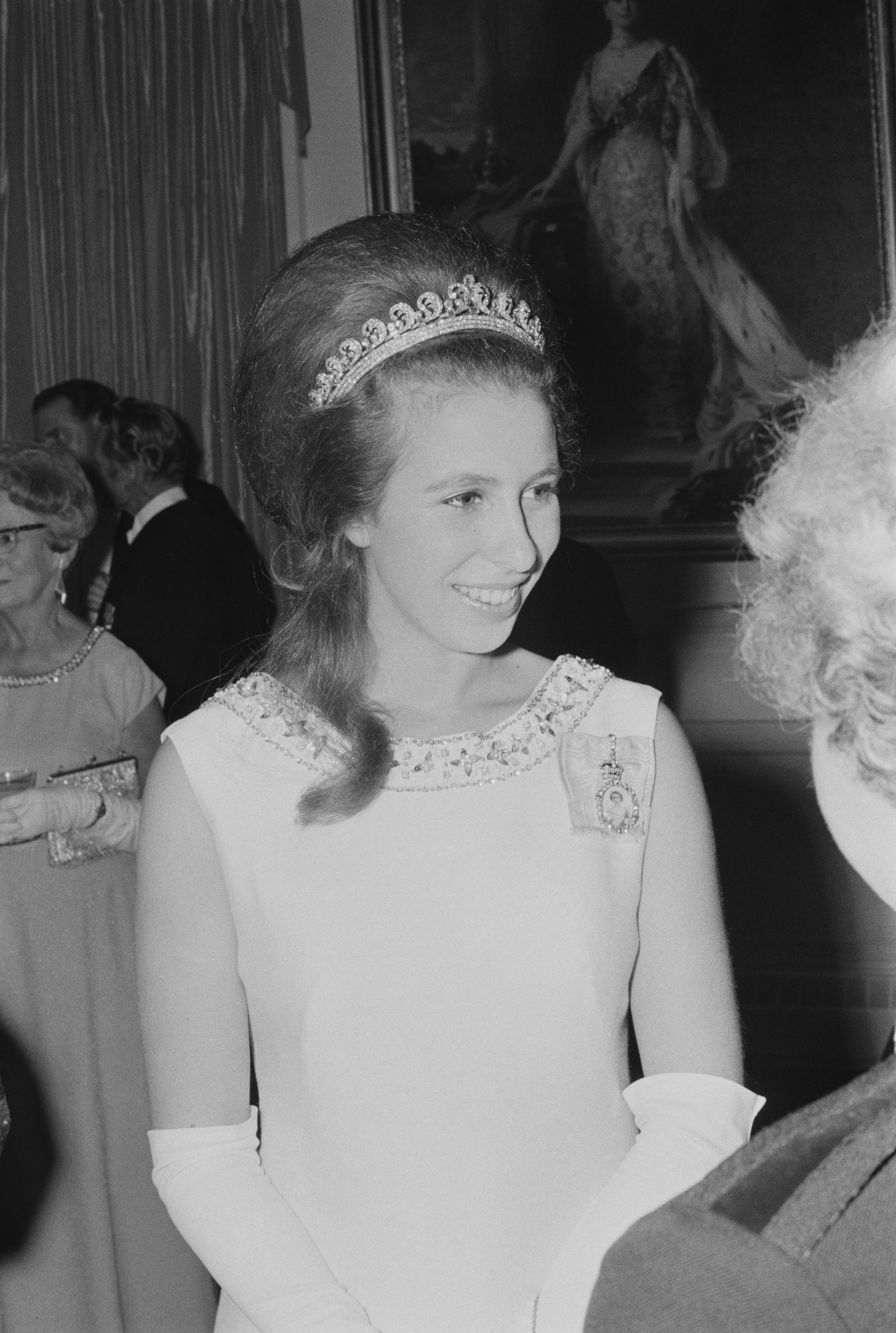 Princess Anne attends a formal event during a visit to New Zealand on March 16, 1970 | Photo: Getty Images
