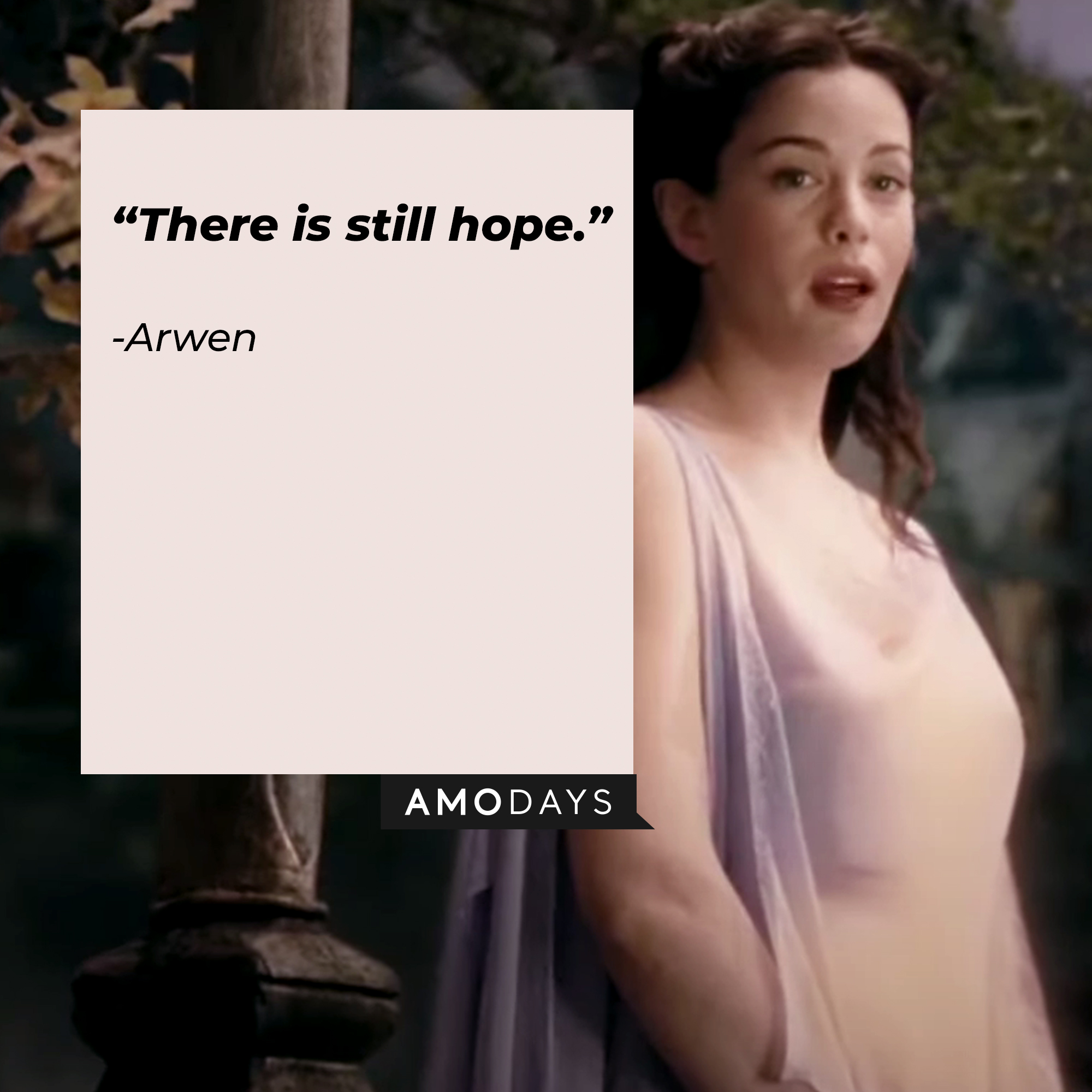 Arwen's quote : “There is still hope.” | Source: facebook.com/lordoftheringstrilogy
