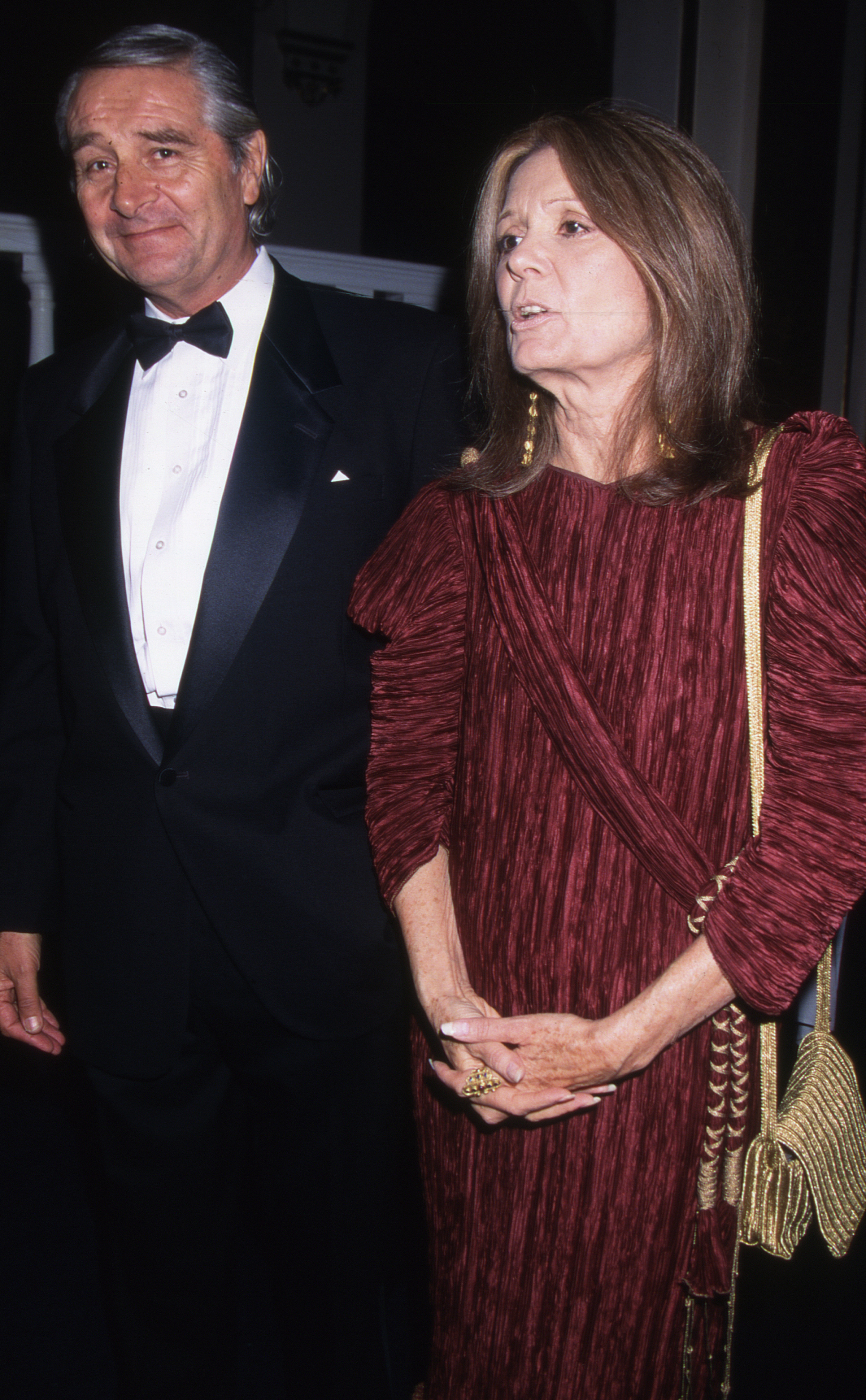 David Bale and wife Gloria Steinem at a gala held at New York City's Plaza Hotel, 2000 | Source: Getty Images