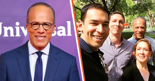 Lester Holt with his wife, Carol, and their two sons, Stefan and Cameron. | Source: instagram.com/stefholtnbc & Getty Images