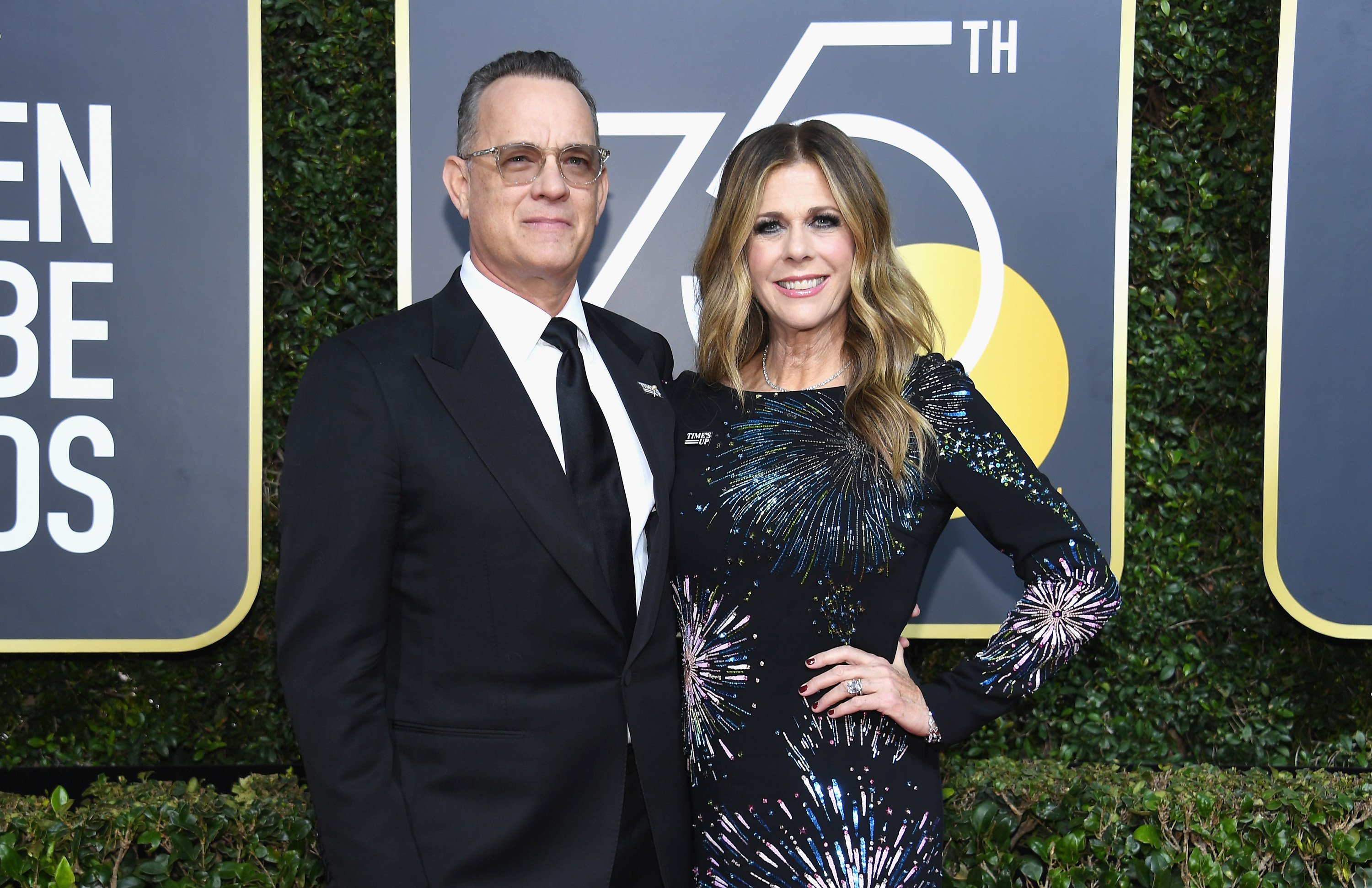 Tom Hanks y Rita Wilson llegan a la 75a Anual de los Golden Globe Awards celebrada en el Beverly Hilton Hotel el 7 de enero de 2018. | Foto: Getty Images