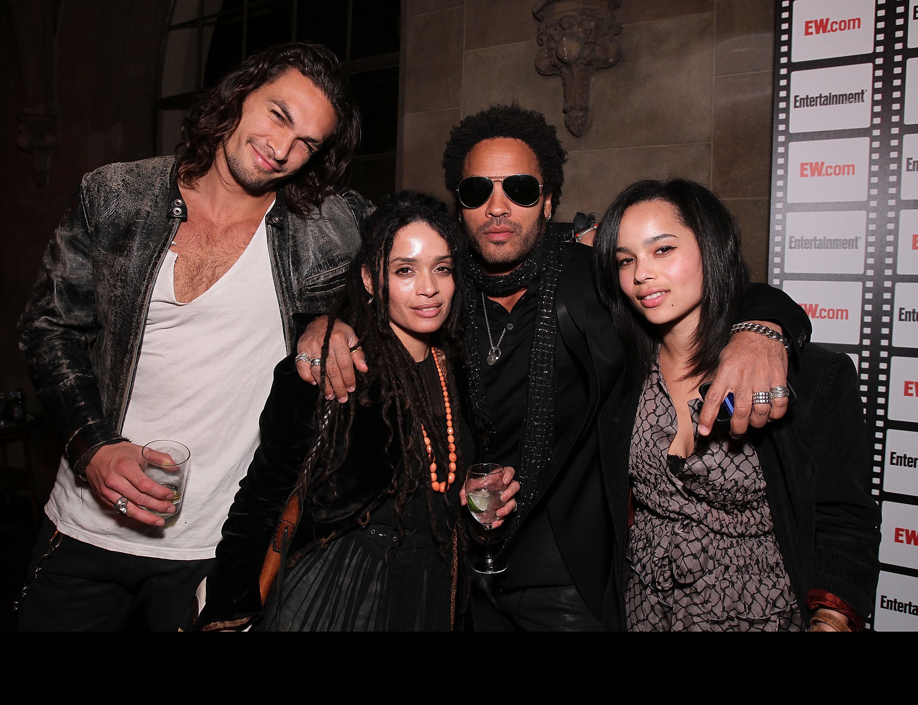 Jason Momoa, Lisa Bonet, Lenny Kravitz and Zoe Kravitz at Entertainment Weekly's party held at Chateau Marmont on February 25, 2010 in Los Angeles, California. / Source: Getty Images