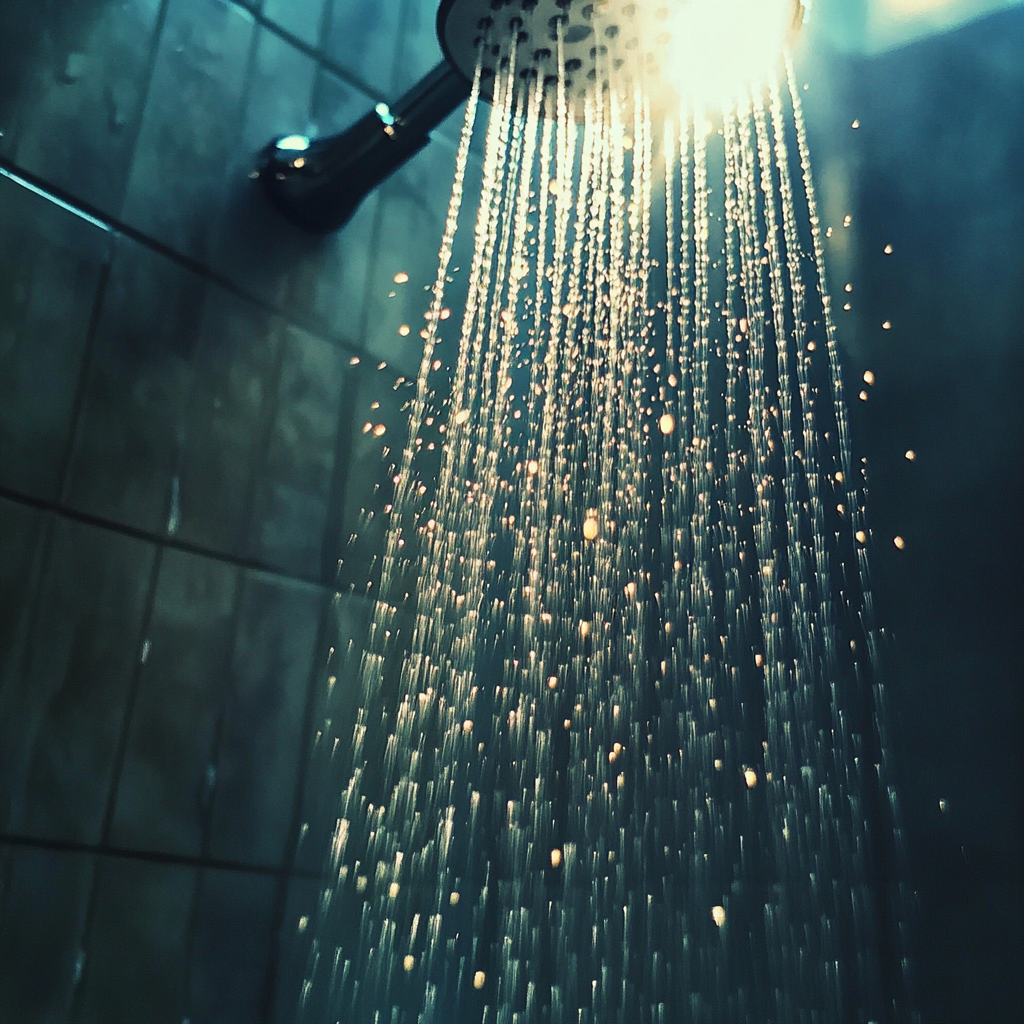 Water running in a shower | Source: Midjourney