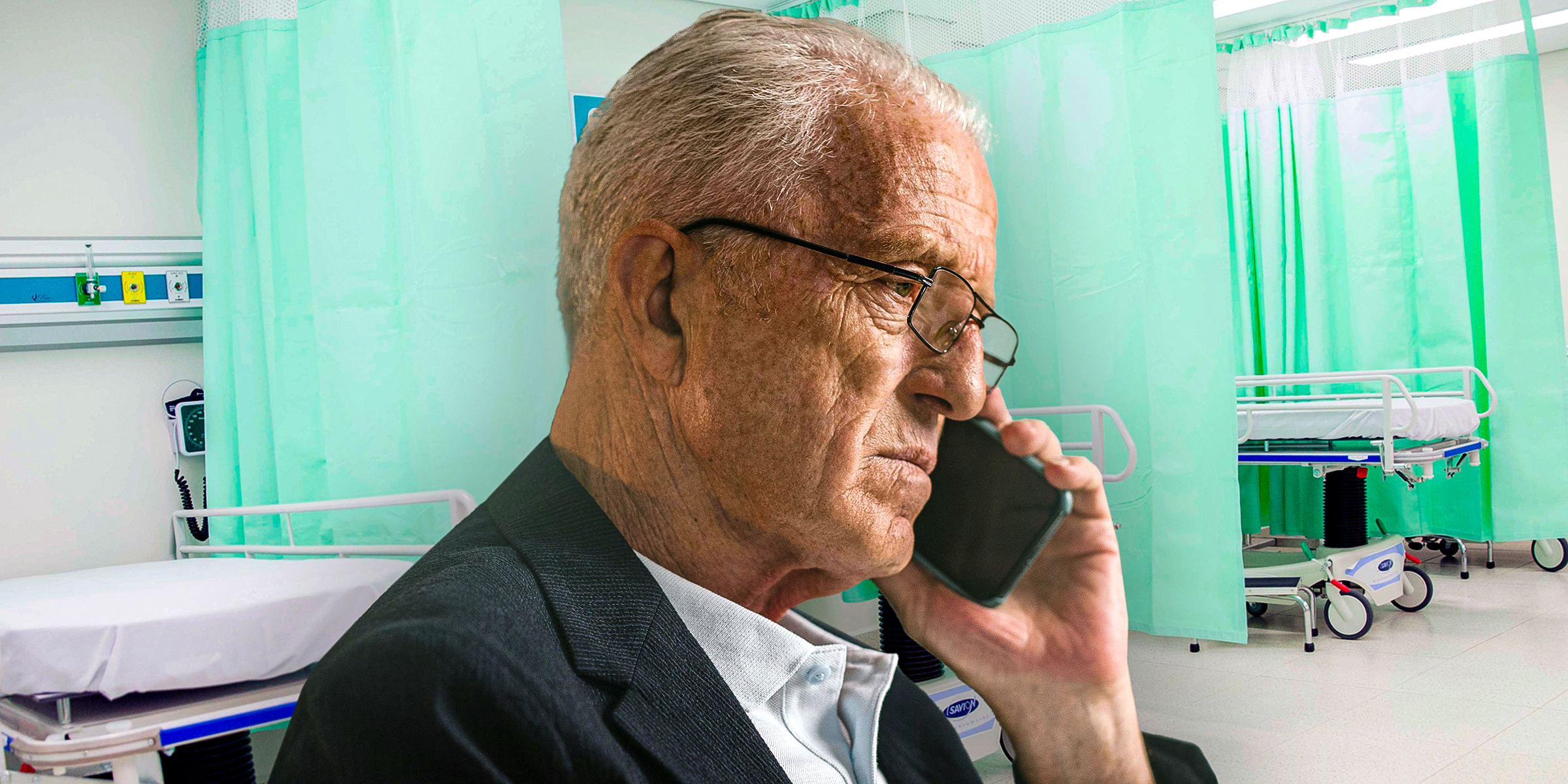 An elderly man in the hospital making a phone call | Source: Pexels