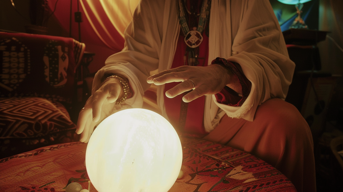 A woman with crystal ball | Source: Midjourney