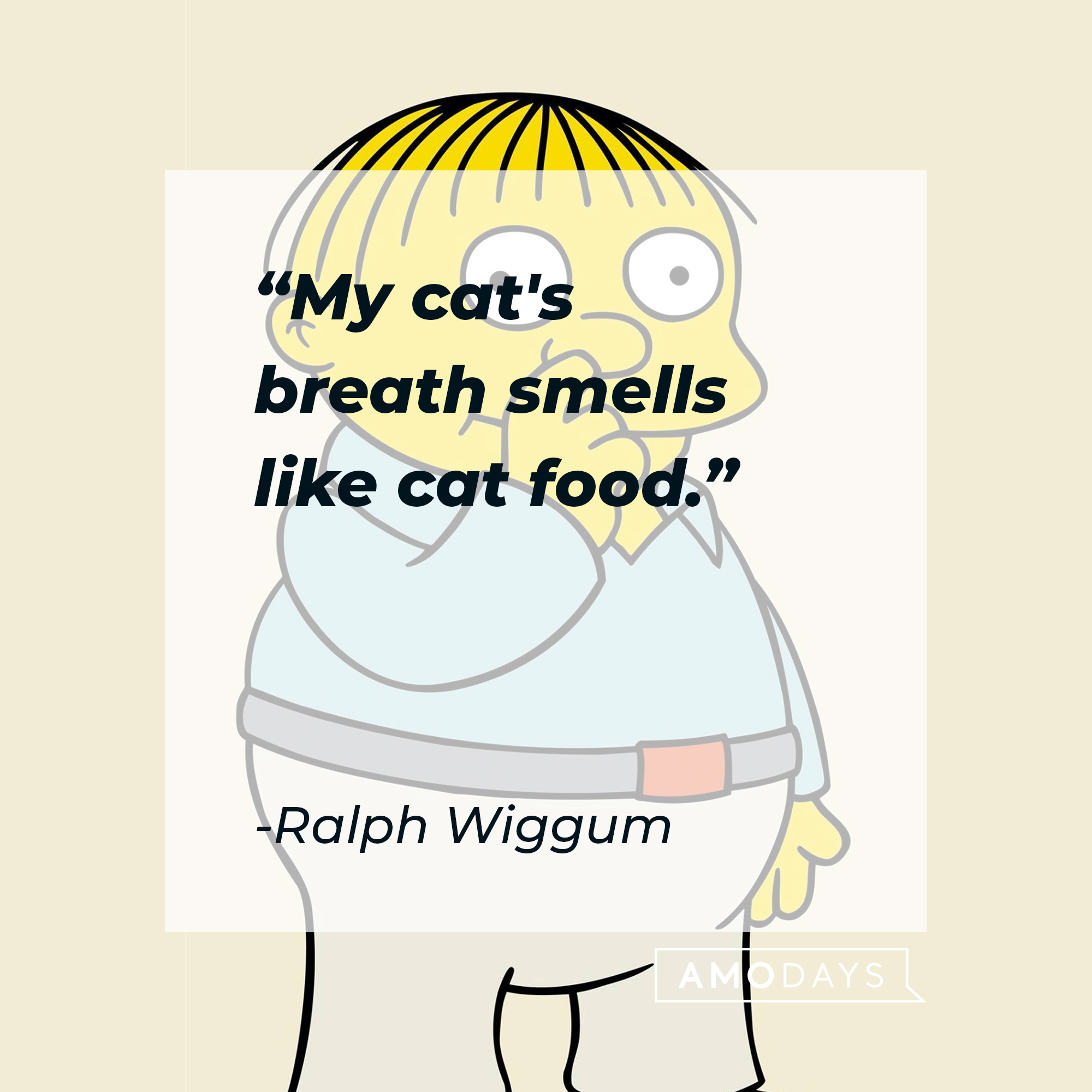 Ralph Wiggum's quote: "My cat's breath smells like cat food." | Source: facebook.com/TheSimpsons
