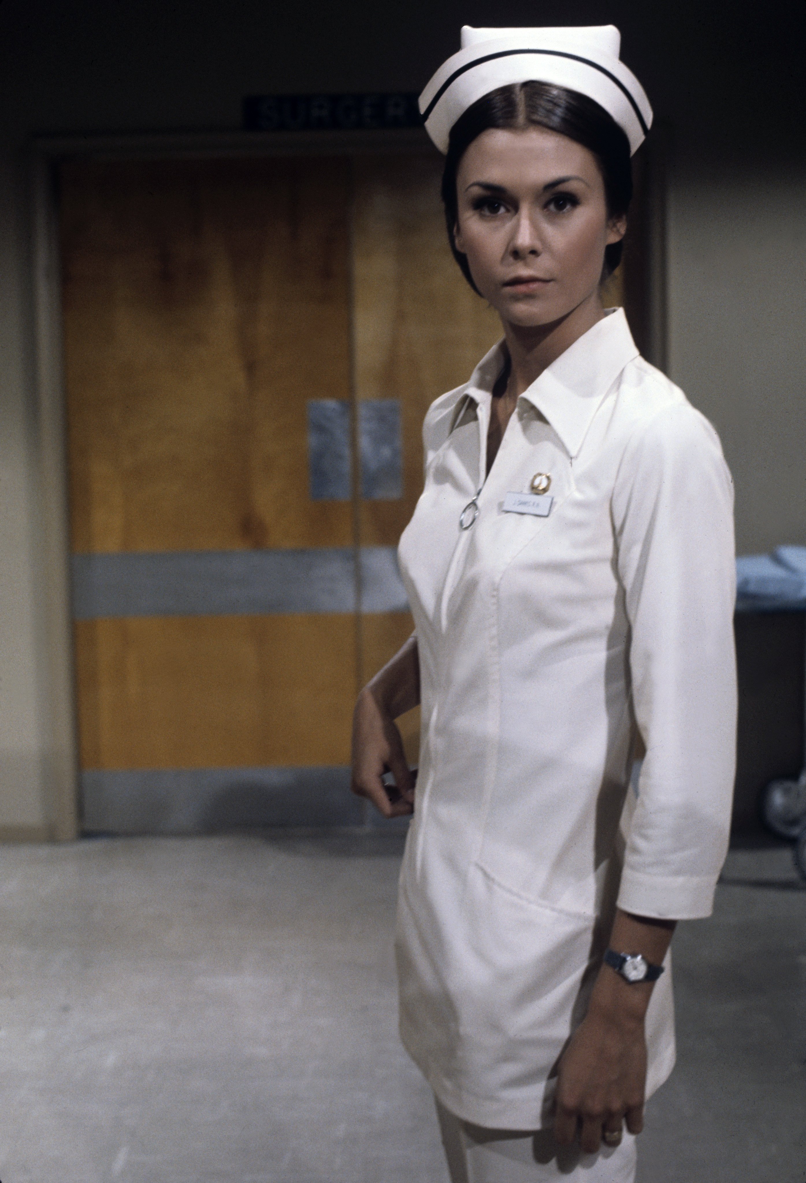 Kate Jackson as a nurse on the set of "The Rookies" in 1972 | Source: Getty Images