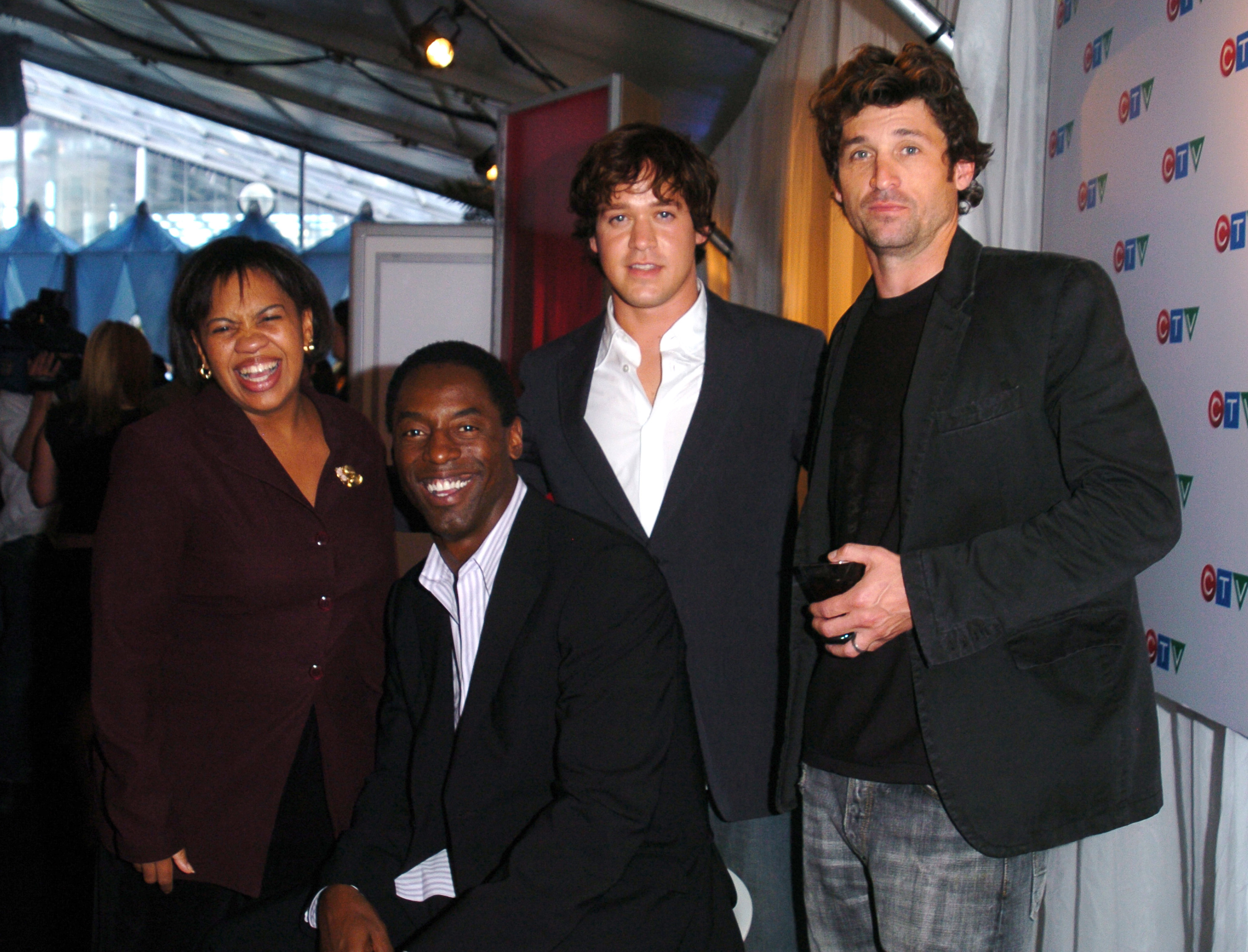 Chandra Wilson, Isaiah Washington, T.R. Knight and Patrick Dempsey of "Grey's Anatomy" during the CTV New Season Preview at Metro Hall Square on June 6, 2005, in Toronto, Canada | Source: Getty Images