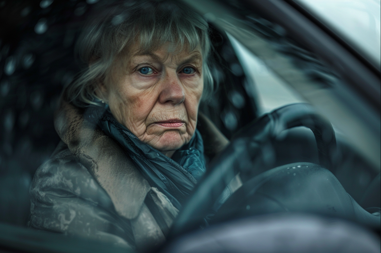 A mature woman driving her car | Source: Midjourney