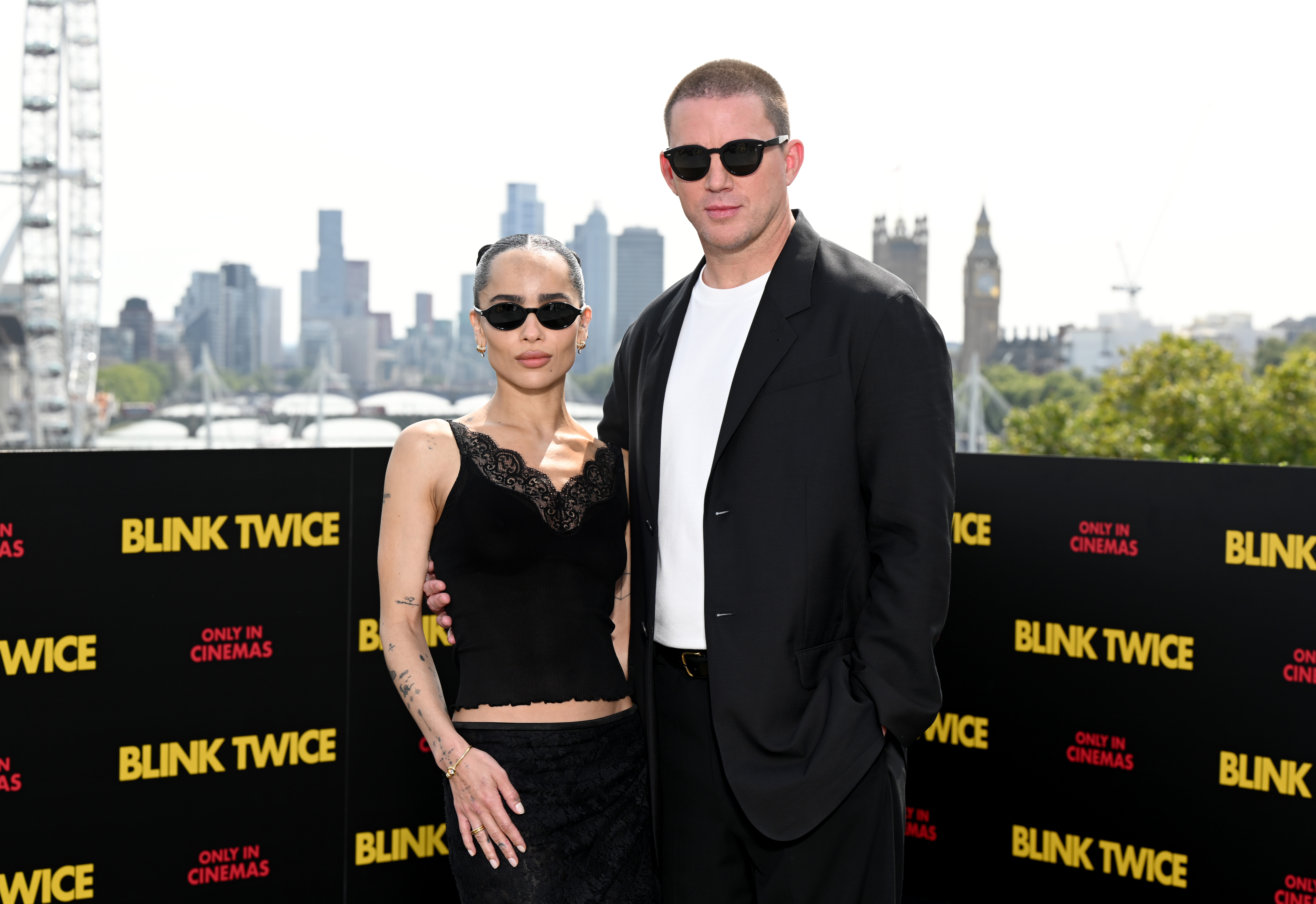 Zoë Kravitz and Channing Tatum at the photocall of "Blink Twice" in London, England on August 18, 2024 | Source: Getty Images