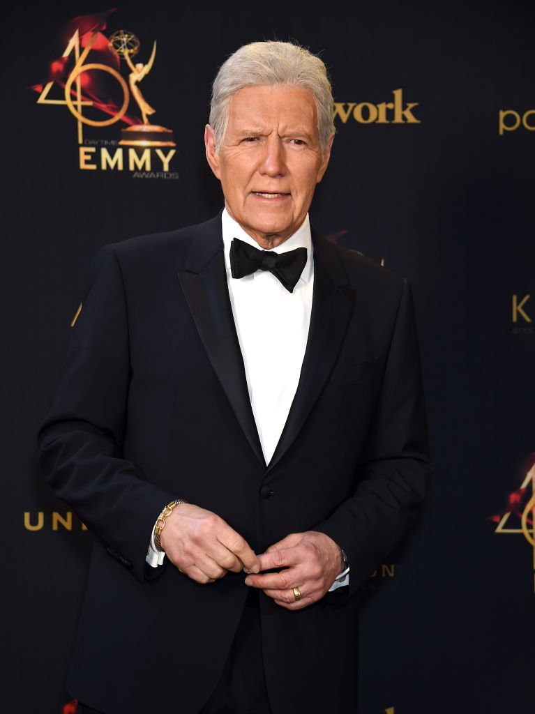Alex Trebek  poses on the red carpet during the 46th annual Daytime Emmy Awards. | Source: Getty Images