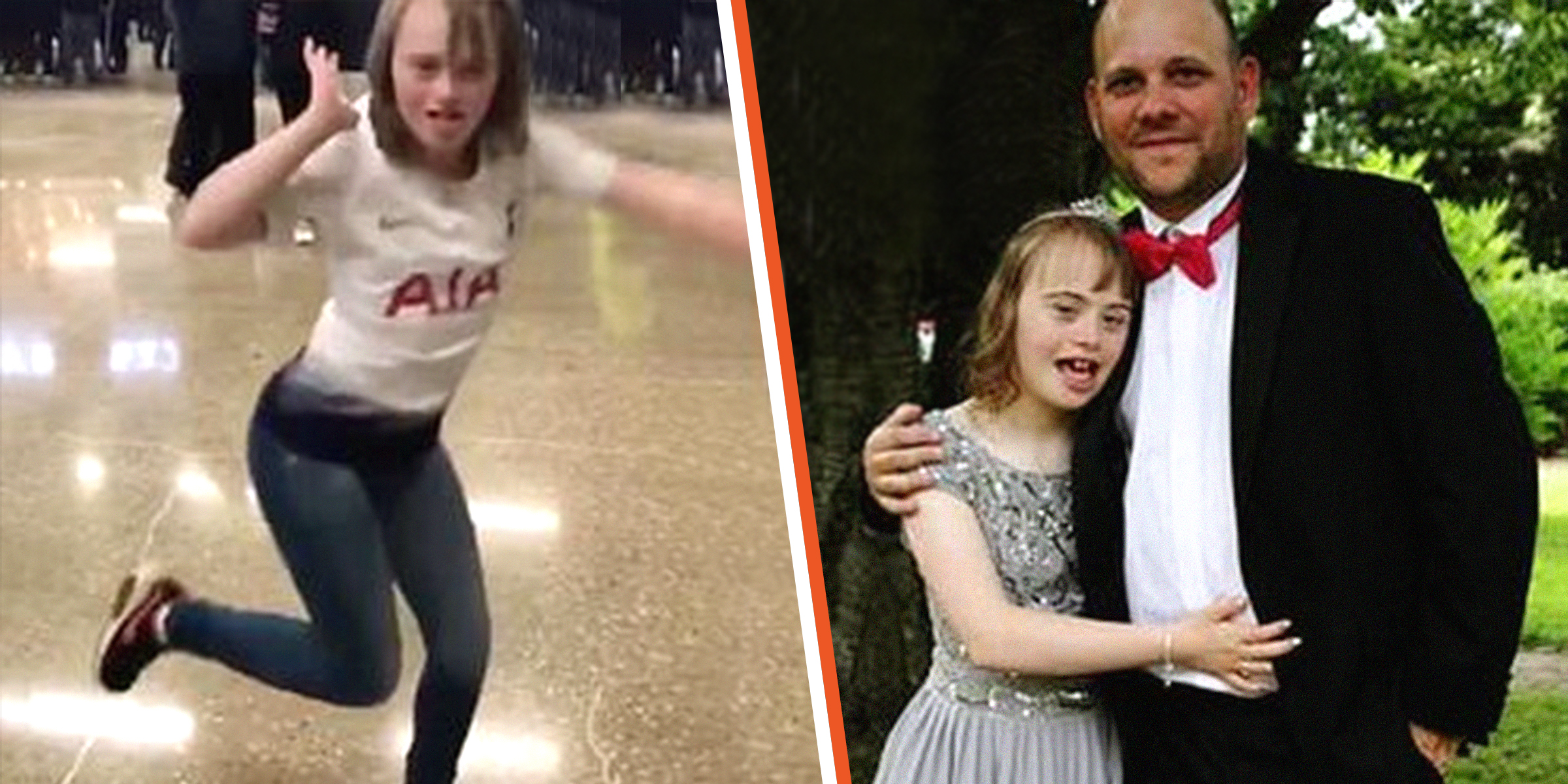 Teenage girl, Ella, who went viral for a dancing video. | Neil Markham with his daughter, Ella. | Source: facebook.com/DailyMail