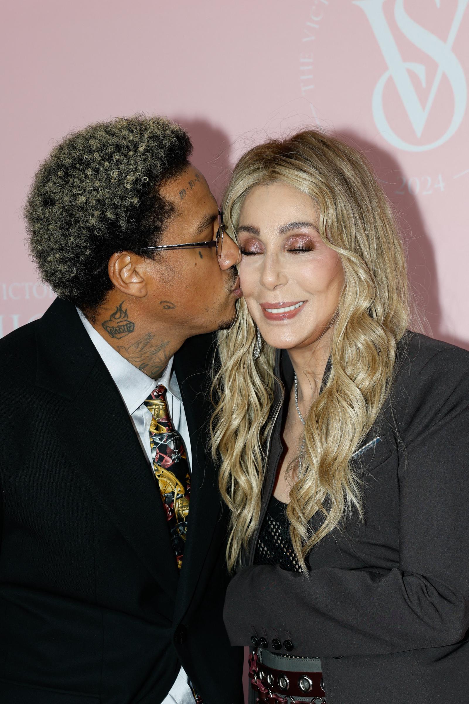 Alexander Edwards and singer Cher attend Victoria's Secret Fashion Show in Brooklyn, New York on October 15, 2024. | Source: Getty Images