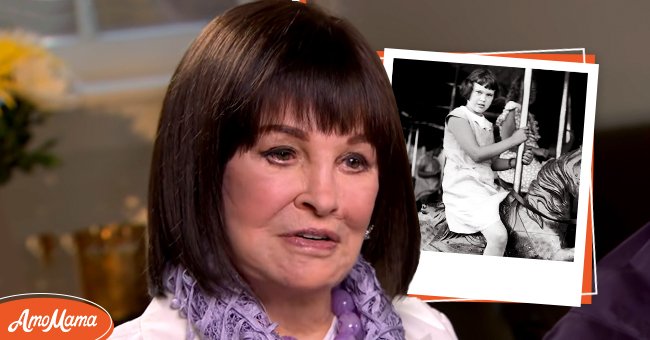 Gloria Vanderbilt on “CBS Sunday Morning” on June 17, 2019, and her as a child on a merry-go-round on July 6, 1935 | Photos: YouTube/ CBS Sunday Morning & Keystone-France/Gamma-Keystone/Getty Images