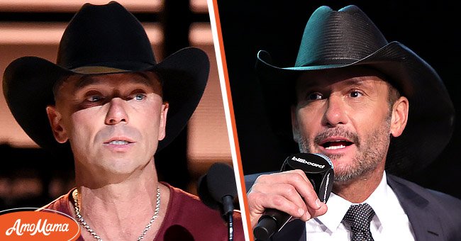 Kenny Chesney on November 2, 2016 in Nashville, Tennessee [left]. Tim McGraw on November 14, 2017 in Beverly Hills, California [right] | Photo: Getty Images