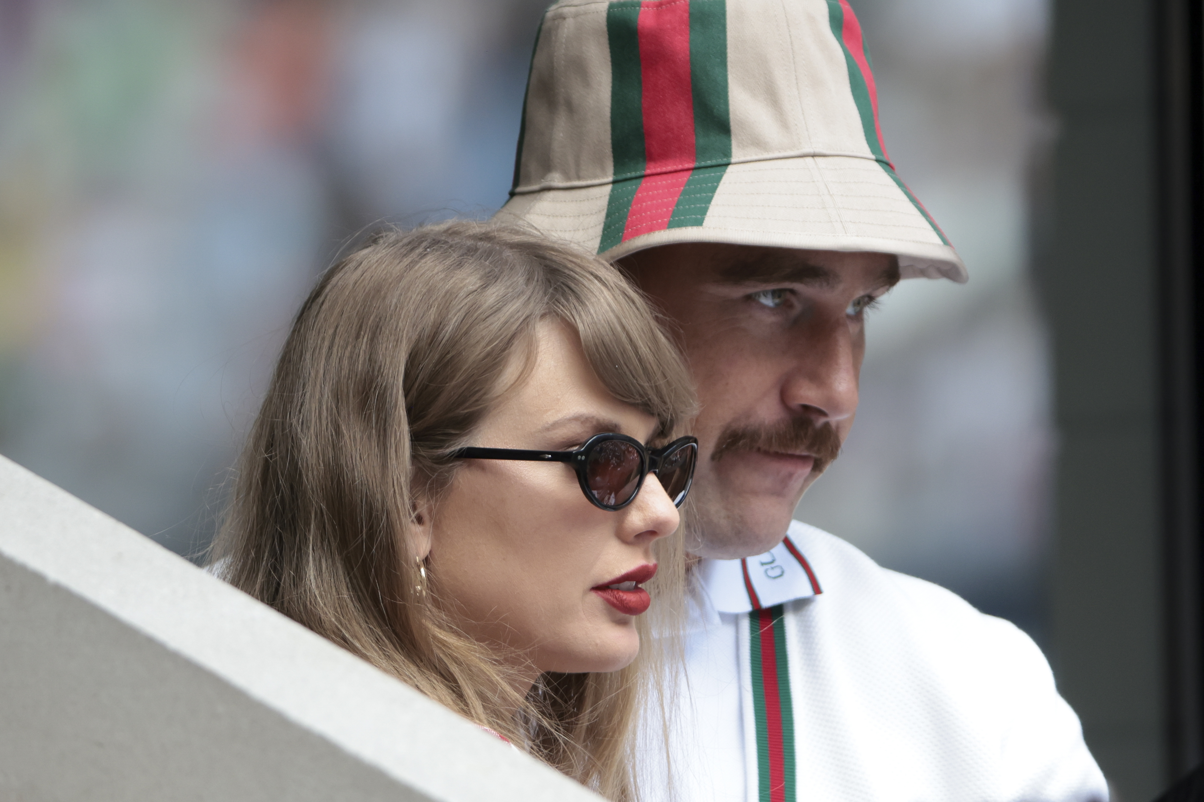 Taylor Swift and Travis Kelce seen at the 2024 US Open at the USTA Billie Jean King National Tennis Center on September 8, 2024, in New York. | Source: Images