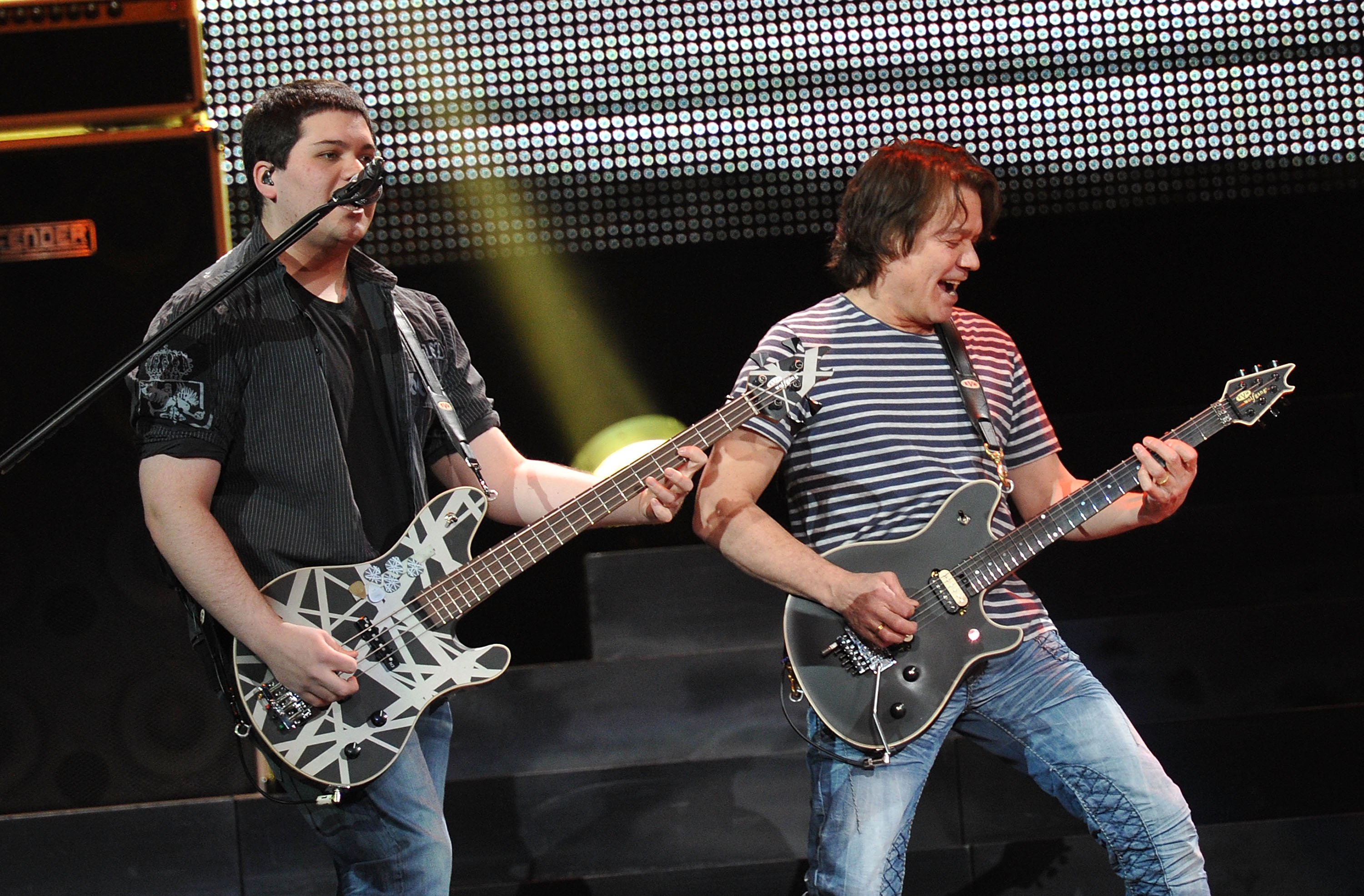 Wolfgang Van Halen and Eddie Van Halen perform at Madison Square Garden on March 1, 2012, in New York City. | Source: Getty Images
