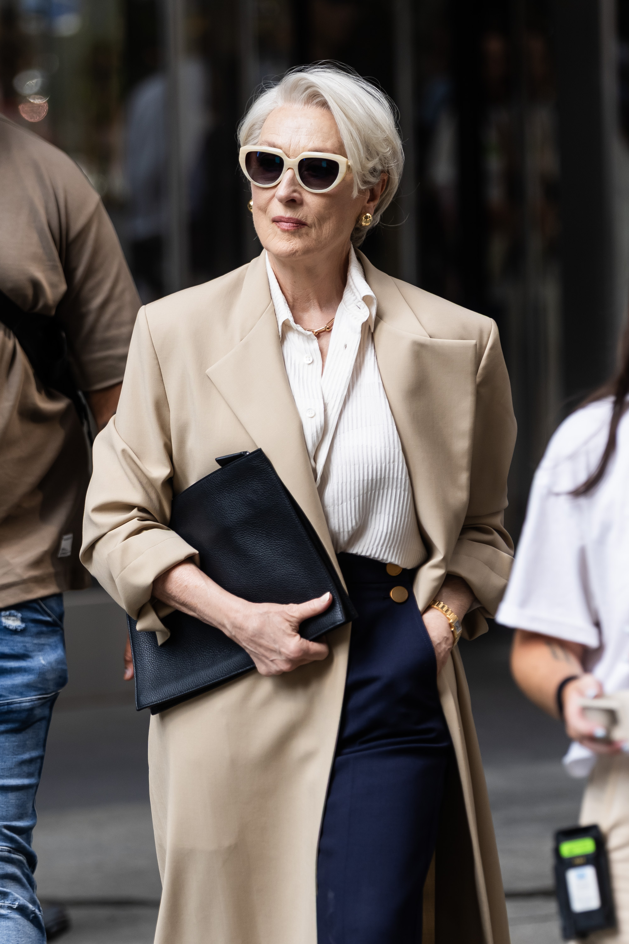 Meryl Streep is seen filming "The Devil Wears Prada 2" in New York City on July 25, 2025 | Source: Getty Images