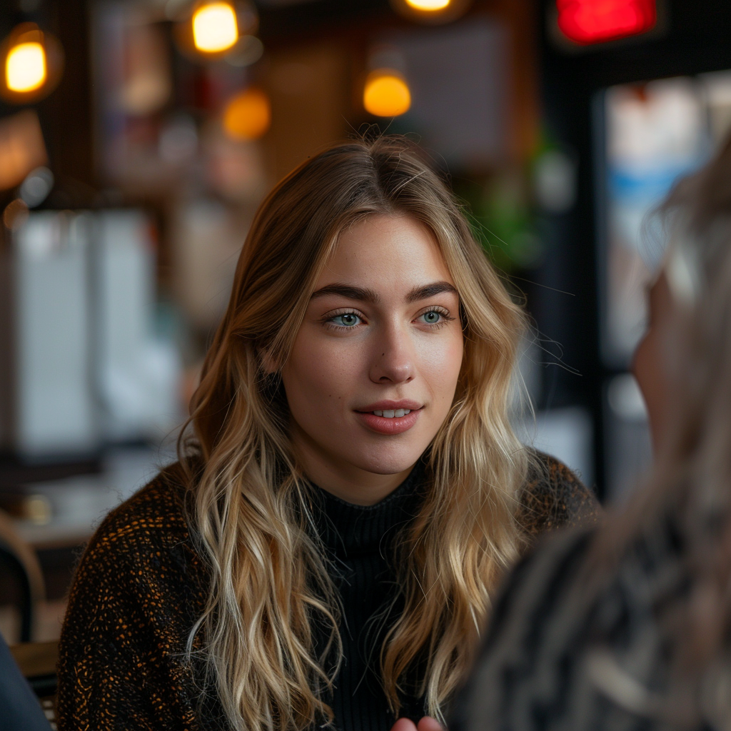 A woman meeting a middle-aged woman in a café | Source: Midjourney