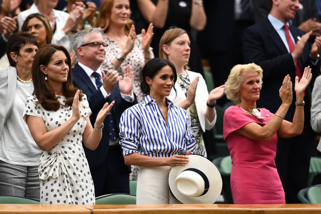 Kate Middleton et Meghan Markle au Wimbledon de 2018. l Source : Getty Images