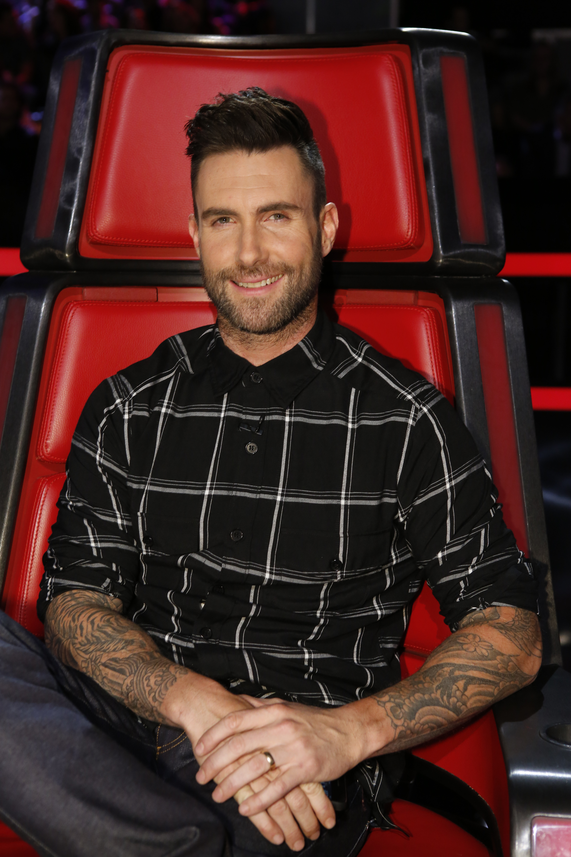 Adam Levine during "The Voice" season 10 "Live Top 9" episode 1016B on May 10, 2016, in Universal City, California.