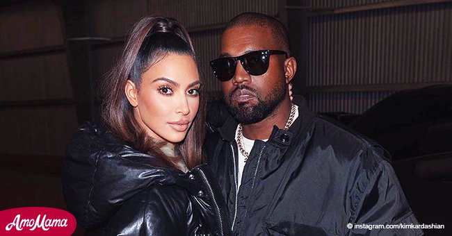 Kim Kardashian and Husband Kanye West Pose in Pics in Front of His ...