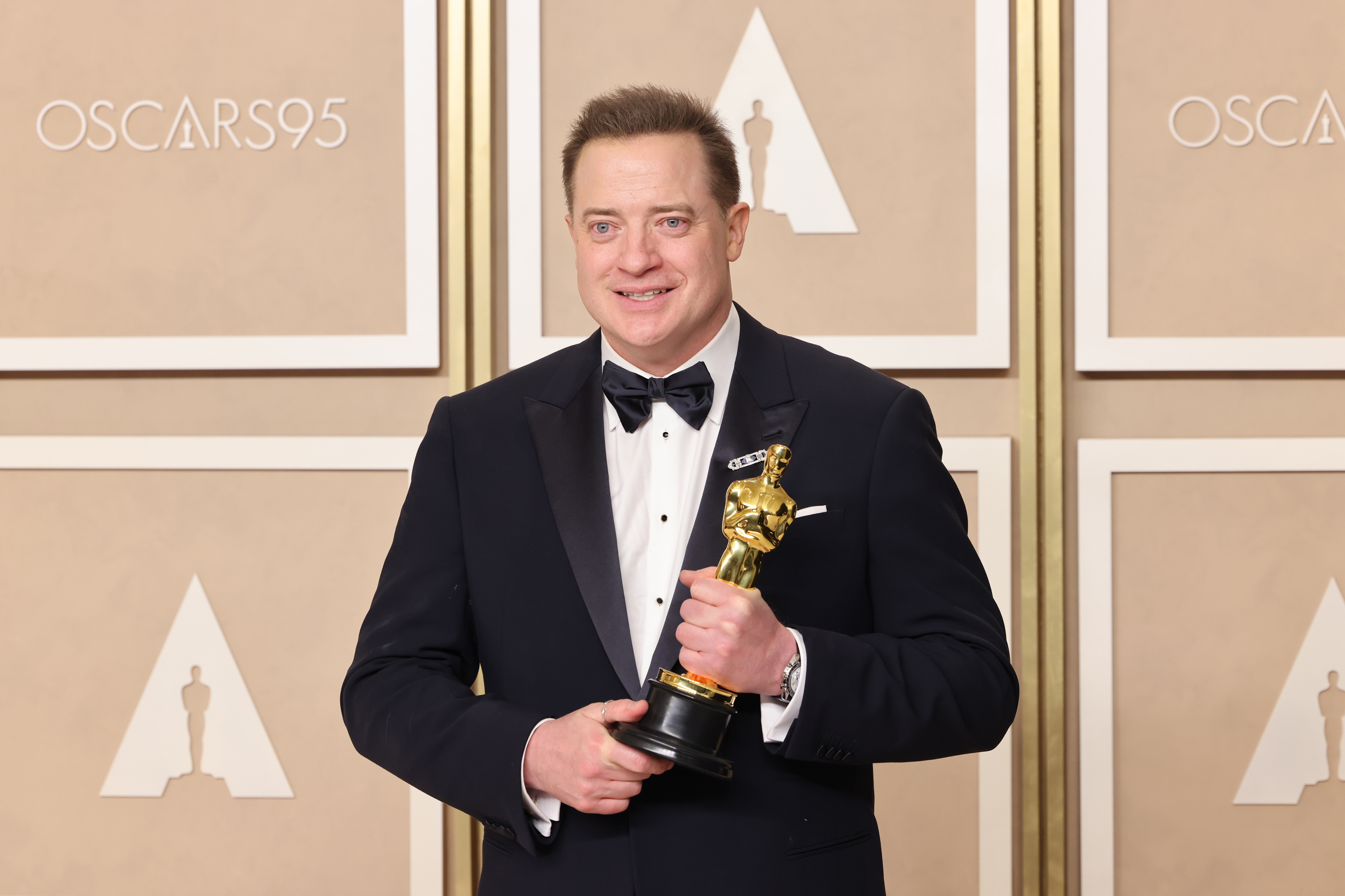 Brendan Fraser, winner of the Best Actor in a Leading Role award for ’The Whale’ poses in the press room during the 95th Annual Academy Awards at Ovation Hollywood on March 12, 2023 in Hollywood, California | Source: Getty Images