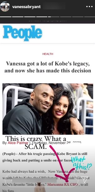 Kobe Bryant's wife Vanessa responds to fake news about their legacy. | Source: Instagram/vanessabryant