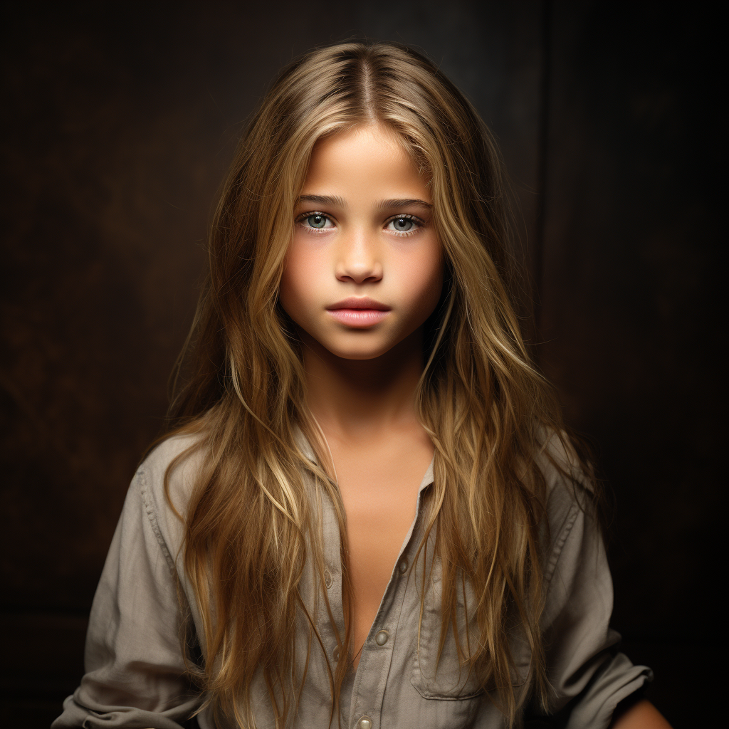 Jennifer Aniston and Brad Pitt's potential daughter as a young girl via AI | Source: Midjourney