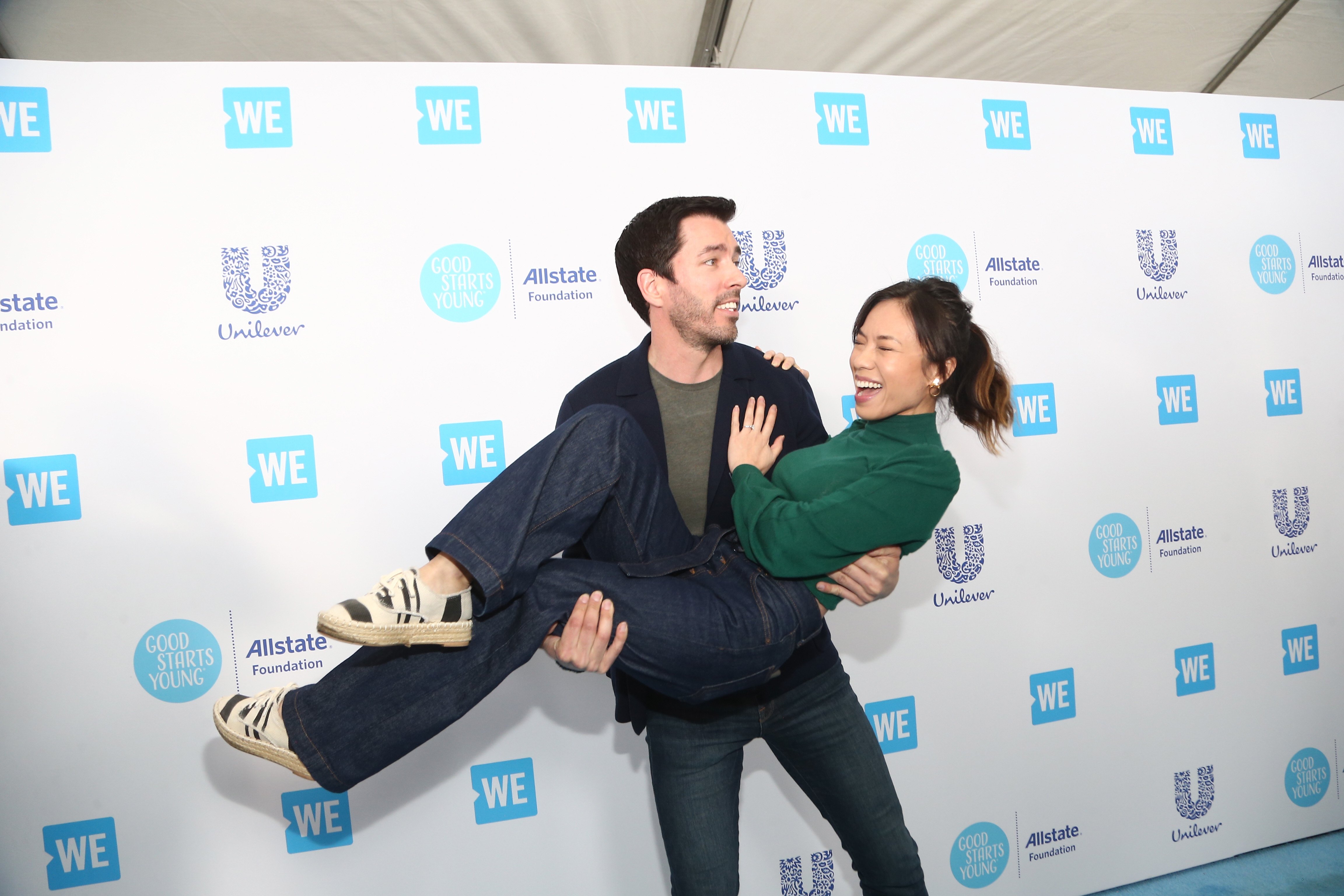 Drew Scott and Linda Phan at WE Day California on April 19, 2018, in Inglewood, California. | Source: Tommaso Boddi/Getty Images