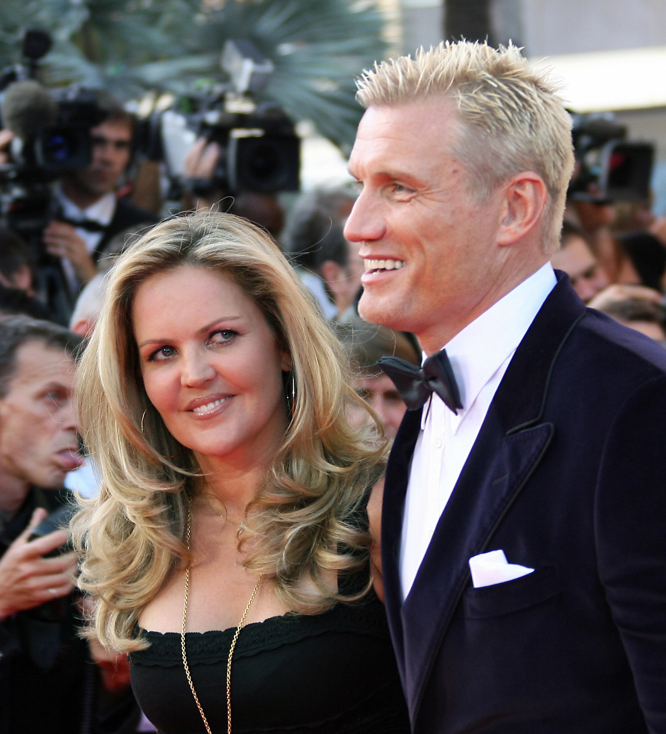 Dolph Lundgren and Anette Qviberg at the Festival Palace in Cannes, southern France, on 24 May 2007 | Source: Getty Images