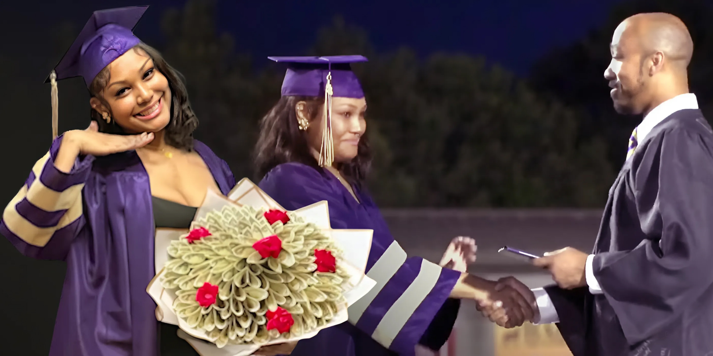 Sienna Stewart | Sienna Stewart receiving her high school diploma | Source: Facebook/fox5atlanta | YouTube/HiramHighSchool