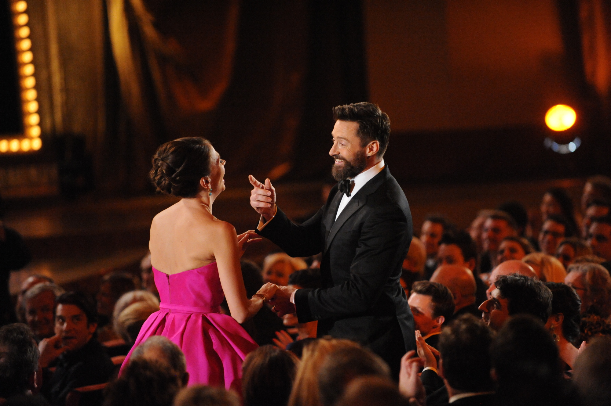 Sutton Foster and Hugh Jackman at the 68th Annual Tony Awards on June 8, 2014. | Source: Getty Images