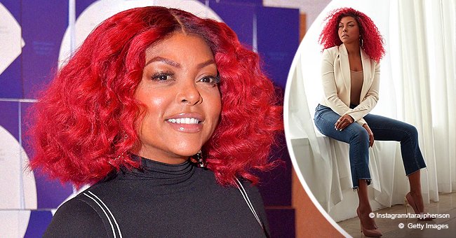 Taraji P Henson Stuns with Pink Hair as She Poses in a Stylish White