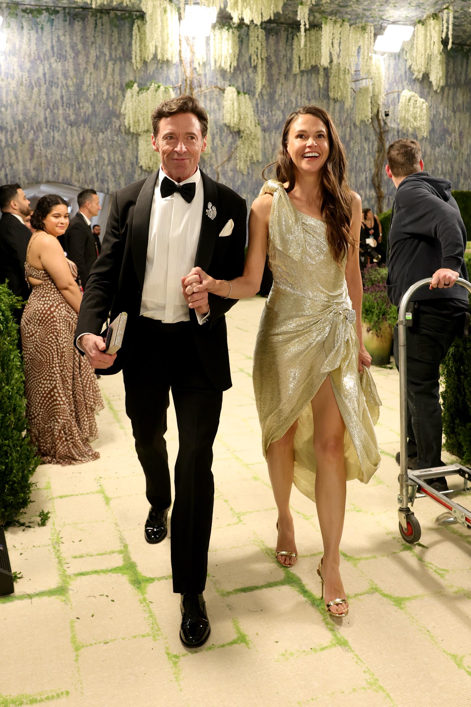 Hugh Jackman and Sutton Foster depart the 2026 Met Gala celebrating "Costume Art" at the Metropolitan Museum of Art on May 4, 2026 in New York City. | Source: Getty Images