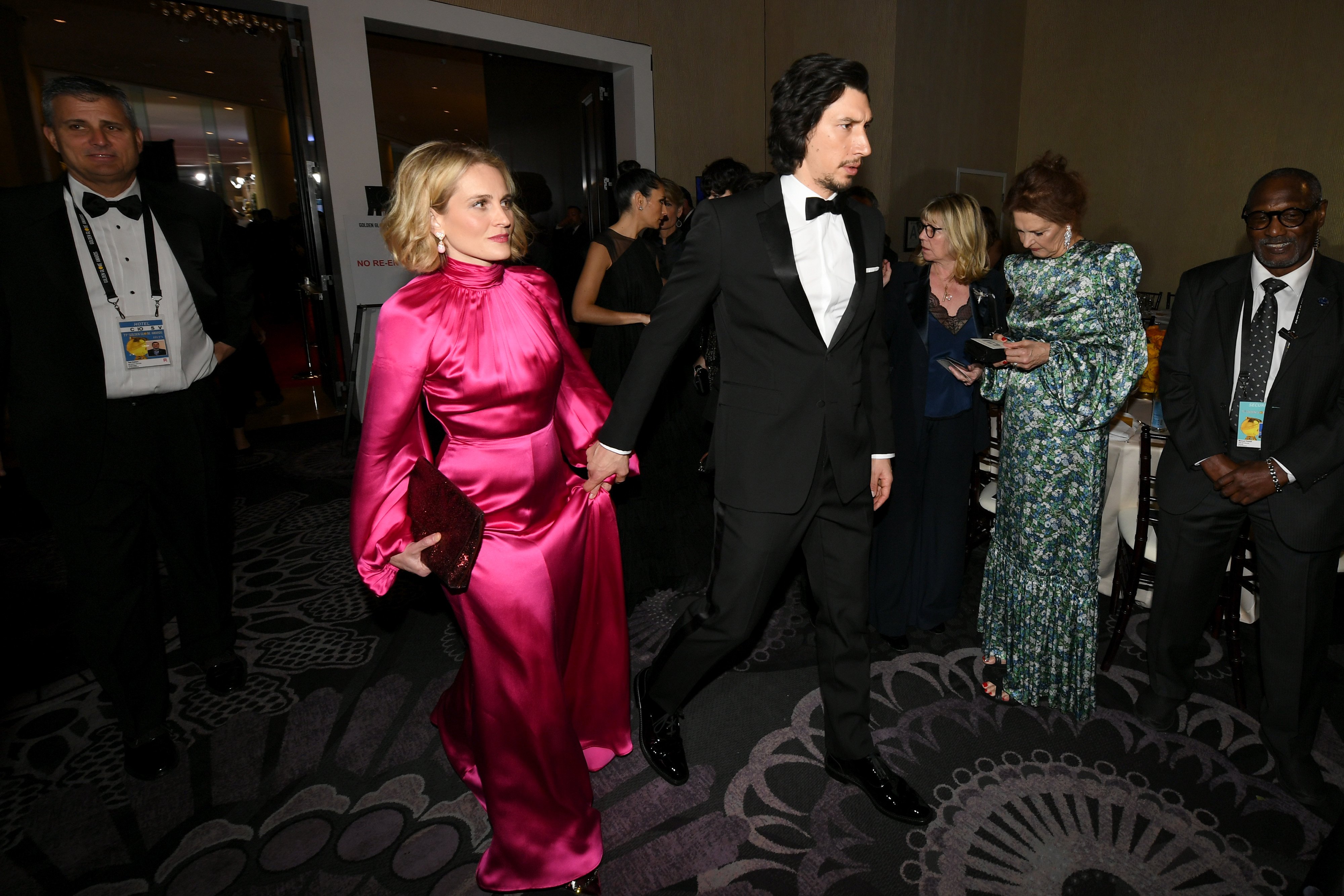 Joanne Tucker and Adam Driver at the Golden Globe Awards Cocktail Reception on January 05, 2020, in Beverly Hills. | Source: Getty Images