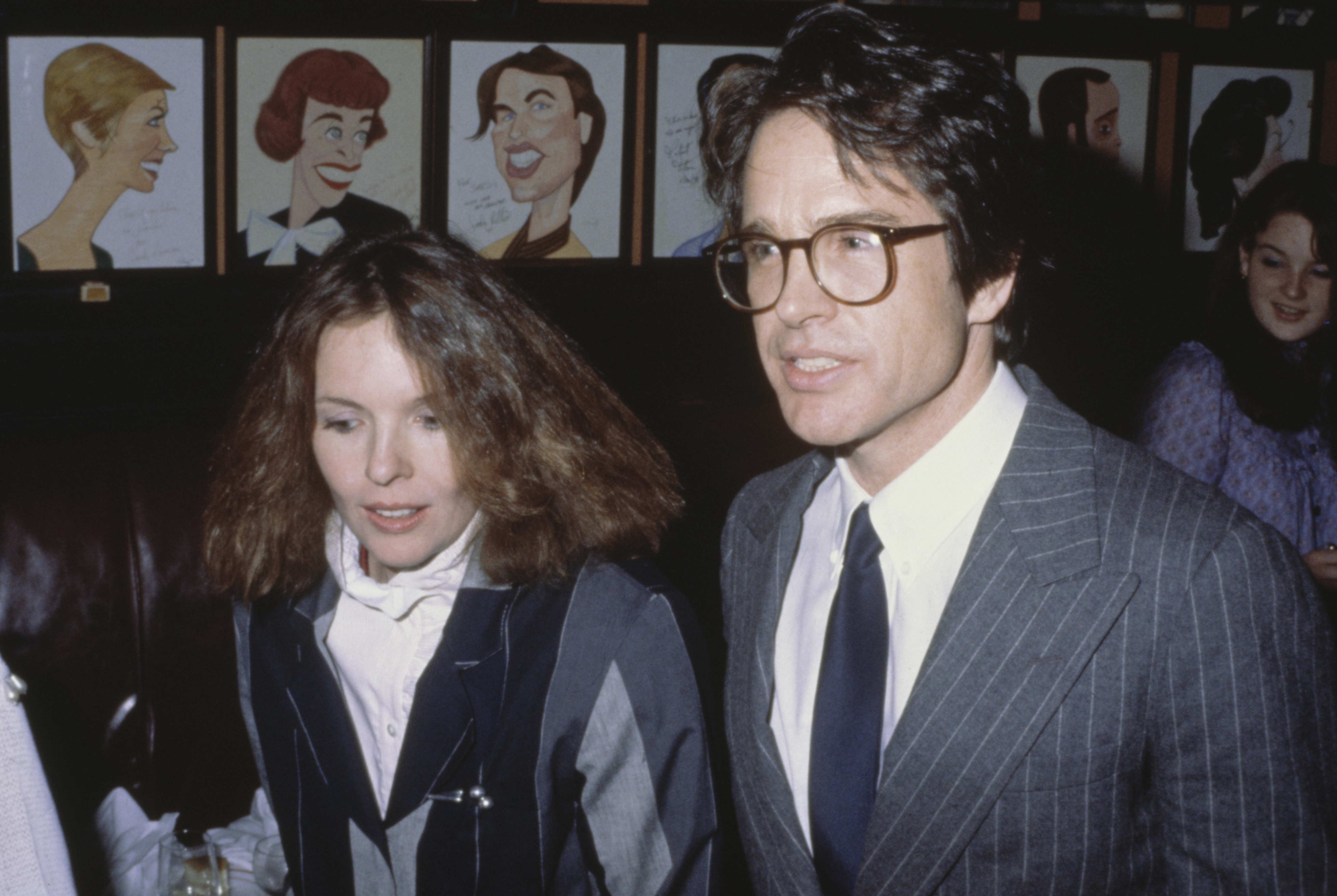 Diane Keaton and Warren Beatty attend the 47th New York Film Critics Circle Awards, held at Sardi's restaurant in New York City, on January 31, 1982 | Source: Getty Images