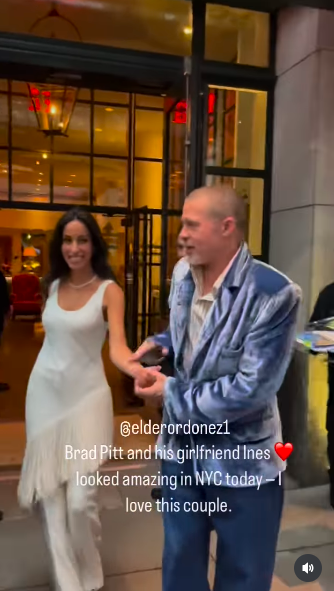 Brad Pitt guiding Ines de Ramon. | Source: Instagram/elderordonez1