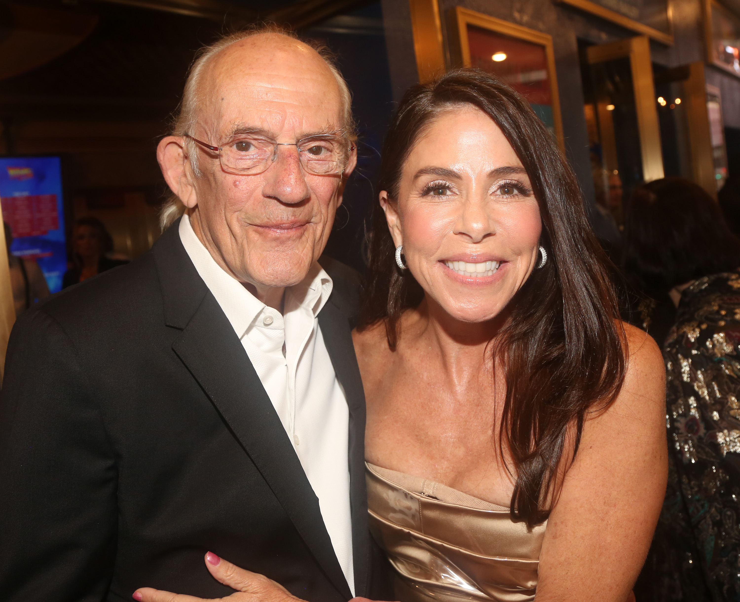 Christopher Lloyd and Lisa Loiacono Lloyd attend the Michael J. Fox Foundation opening night gala performance of "Back to the Future: The Musical" in New York City on July 25, 2023 | Source: Getty Images