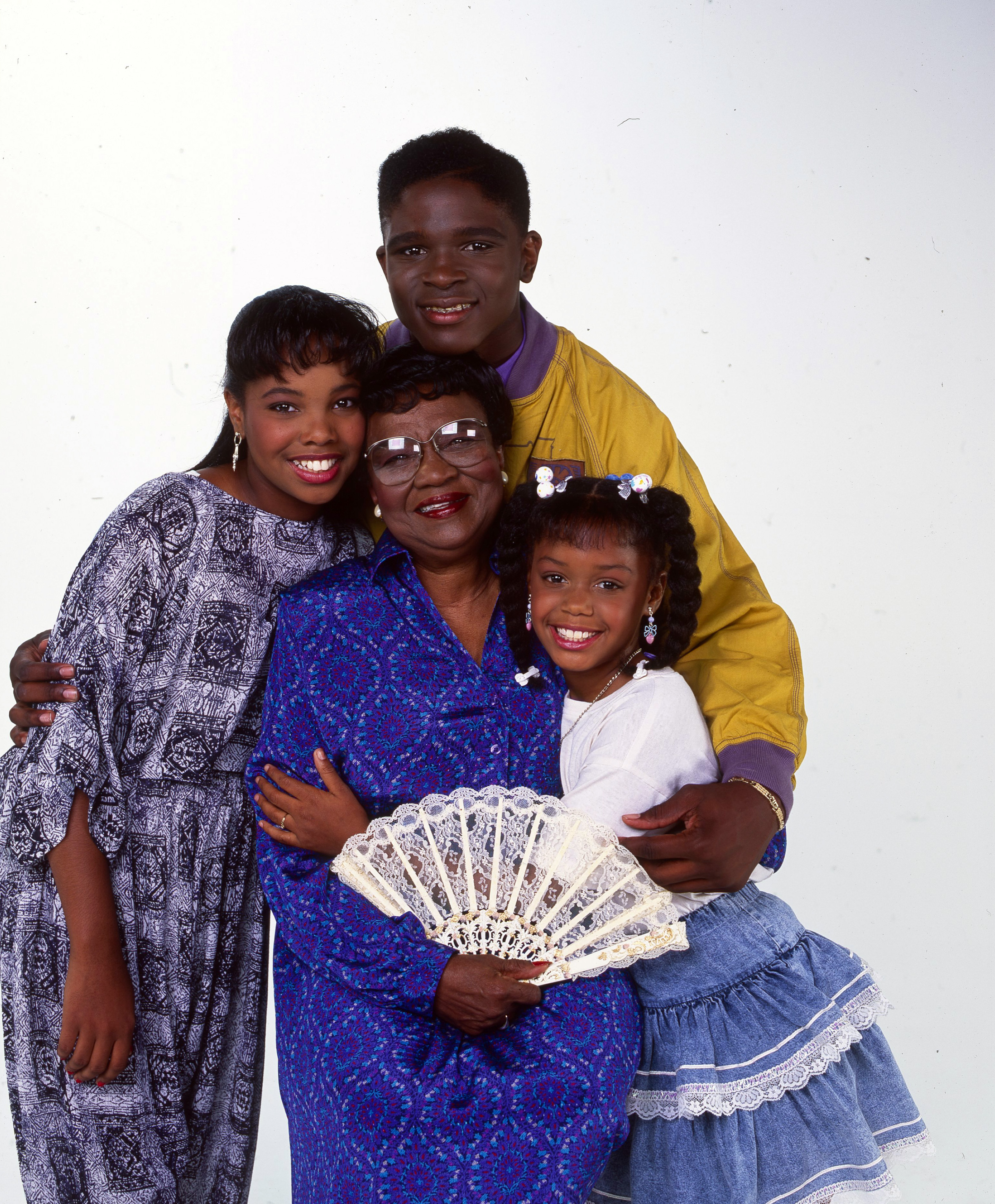 Kellie Shanygne Williams, Rosetta Lenoire, Darius McCrary, and Jaimee Foxworth photographed in 1991 | Source: Getty Images