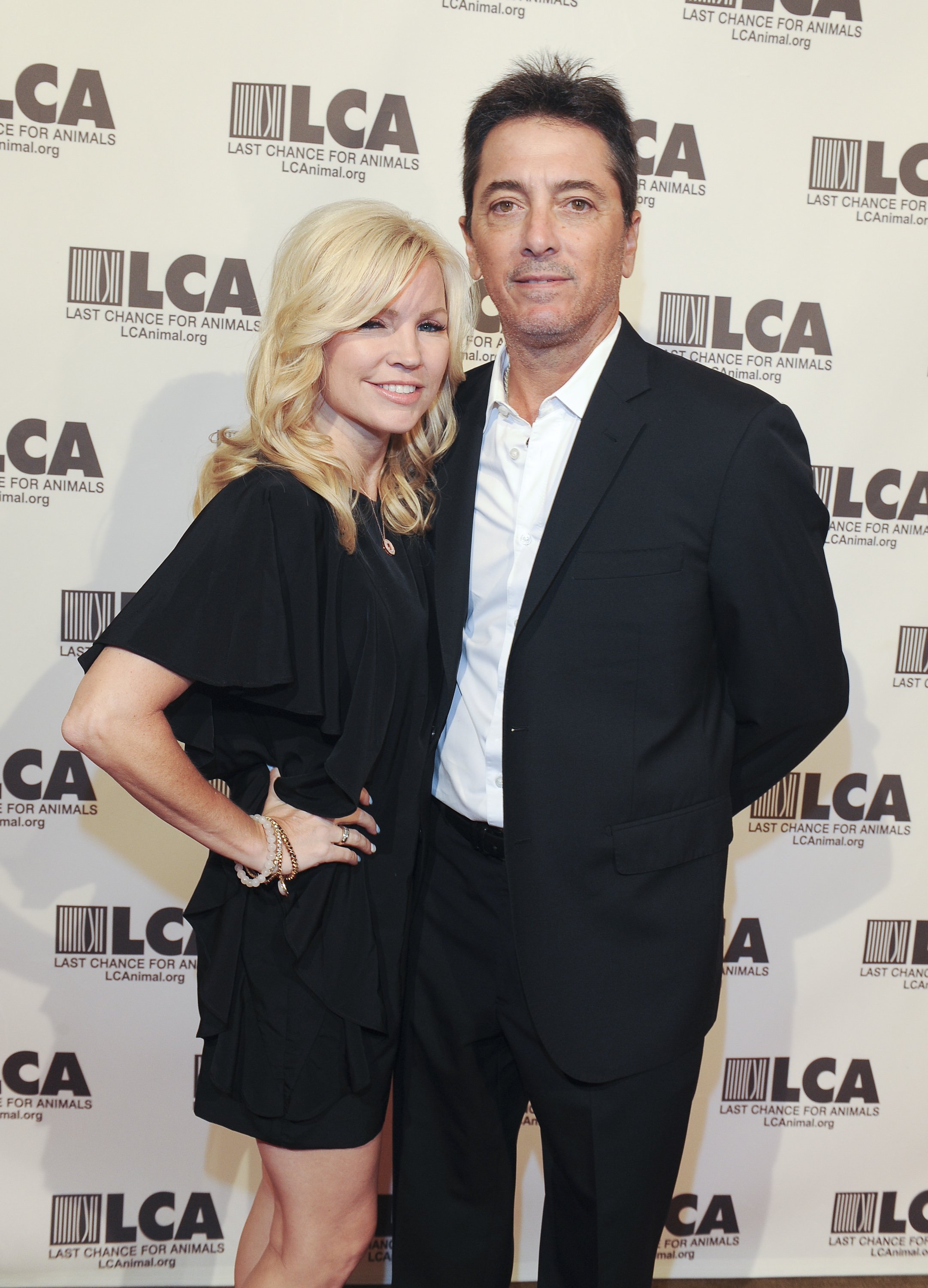 Renee Sloan and Scott Baio during the Last Chance For Animals 33rd Annual Celebrity Benefit Gala at The Beverly Hilton Hotel on October 14, 2017 in Beverly Hills, California. / Source: Getty Images