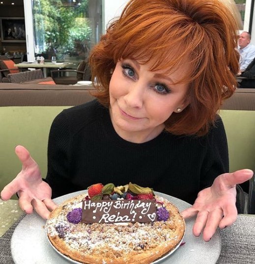 Reba McEntire and birthday pie. | Source: Instagram/Reba