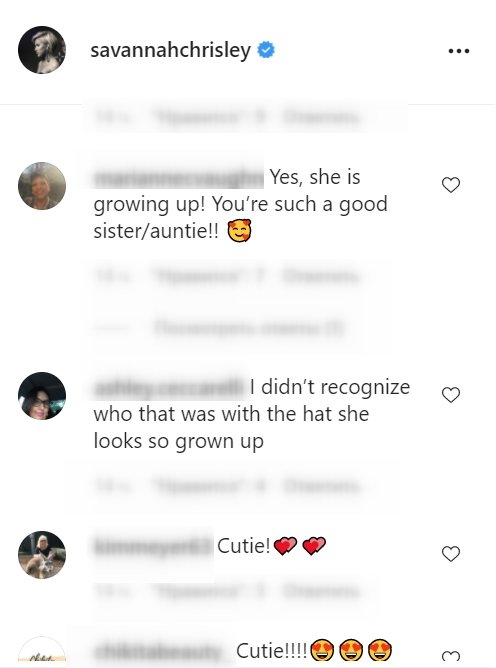 Fans comment on Savannah Chrisley's post showing her niece Chloe Chrisley | Source: Instagram/@savannahchrisley  