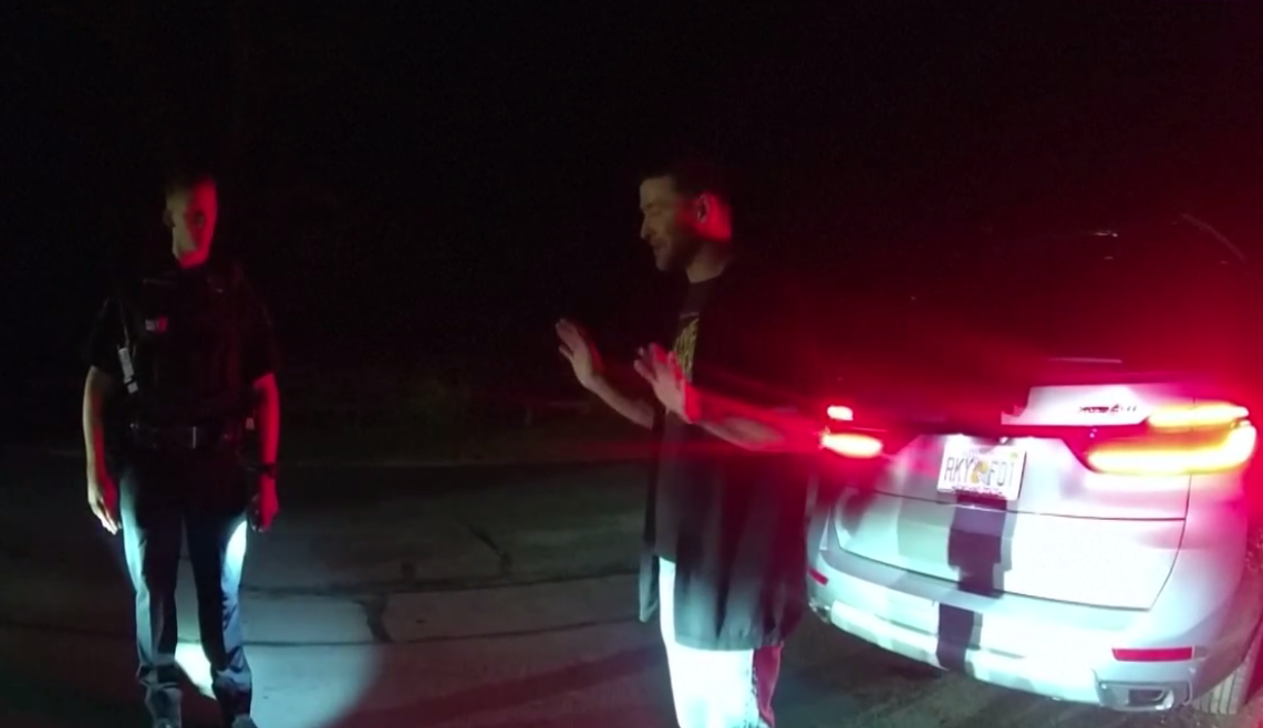 Justin Timberlake's DWI arrest bodycam footage, posted on March 22, 2026 | Source: Facebook/Entertainment Tonight