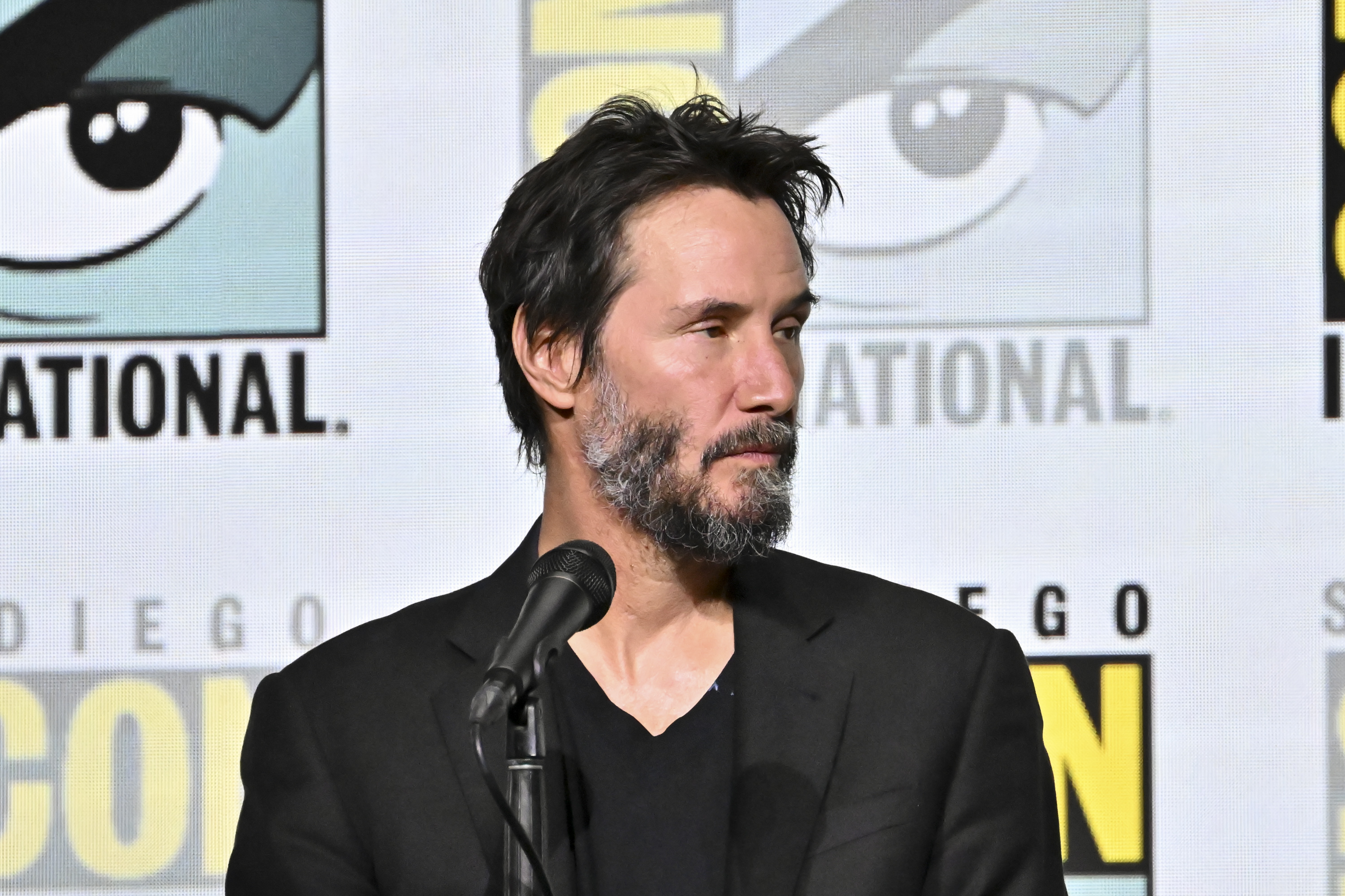 Keanu Reeves speaks onstage at the 2024 San Diego International Comic-Con on July 27, 2024 | Source: Getty Images