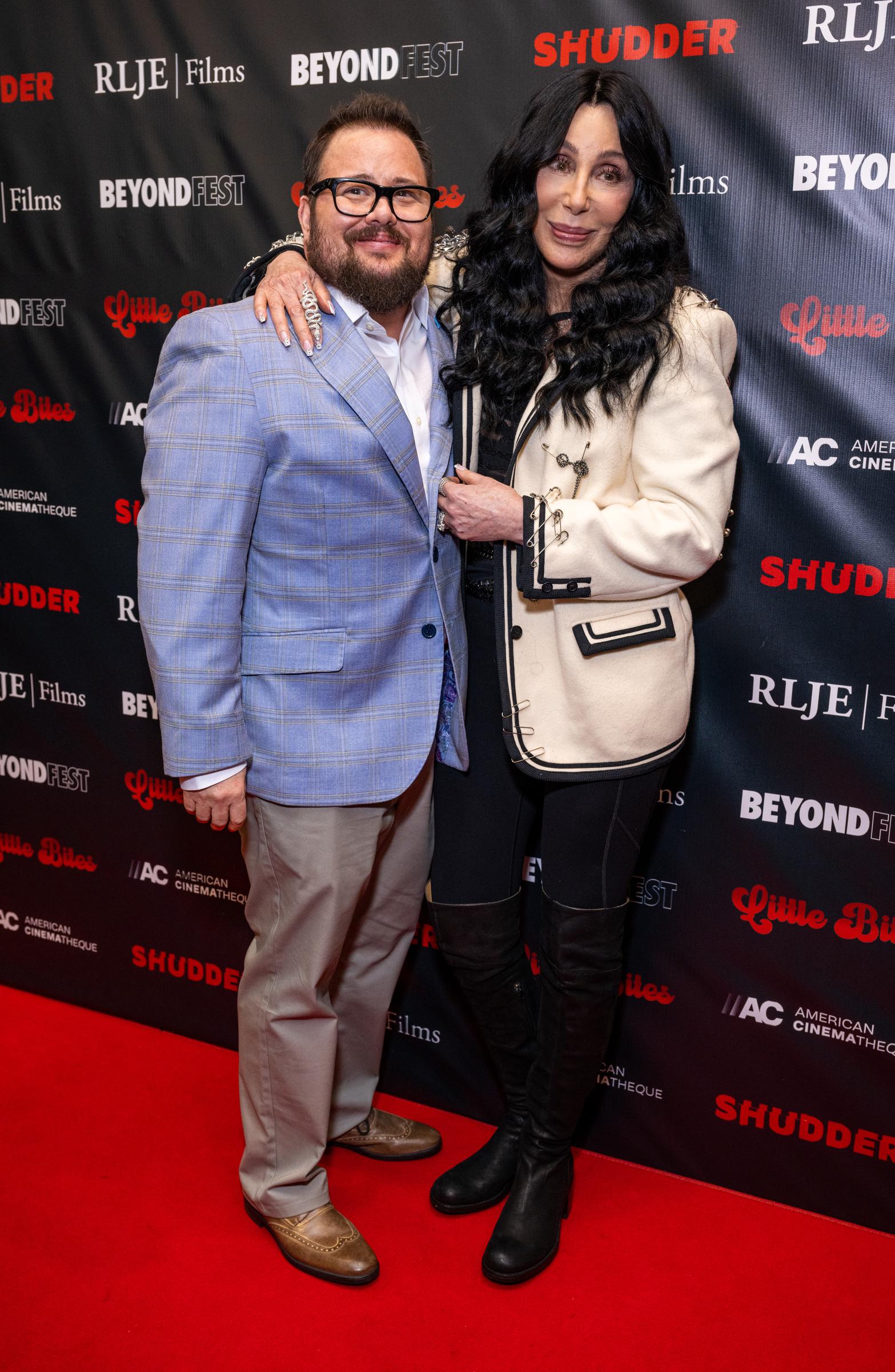 Cher and Chaz Bono attend the Los Angeles premiere of "Little Bites" during Beyond Fest in Santa Monica, California on October 3, 2024. | Source: Getty Images